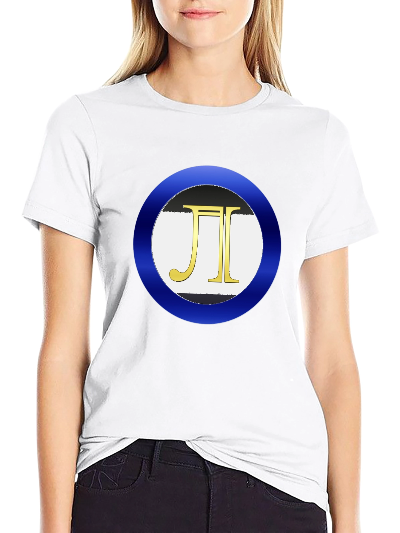 Mens Black T-Shirt with Circle Logo