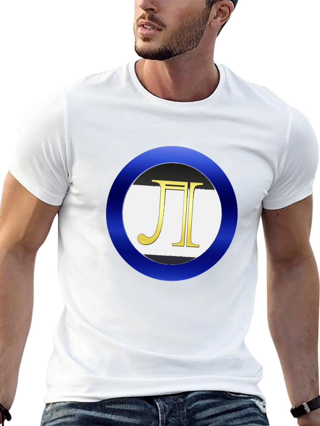 Mens Black T-Shirt with Circle Logo