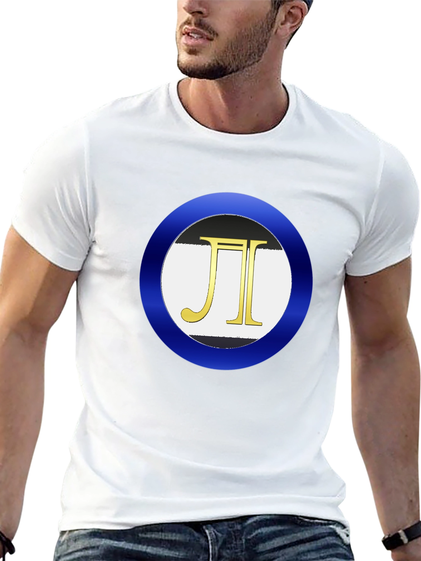 Mens Black T-Shirt with Circle Logo