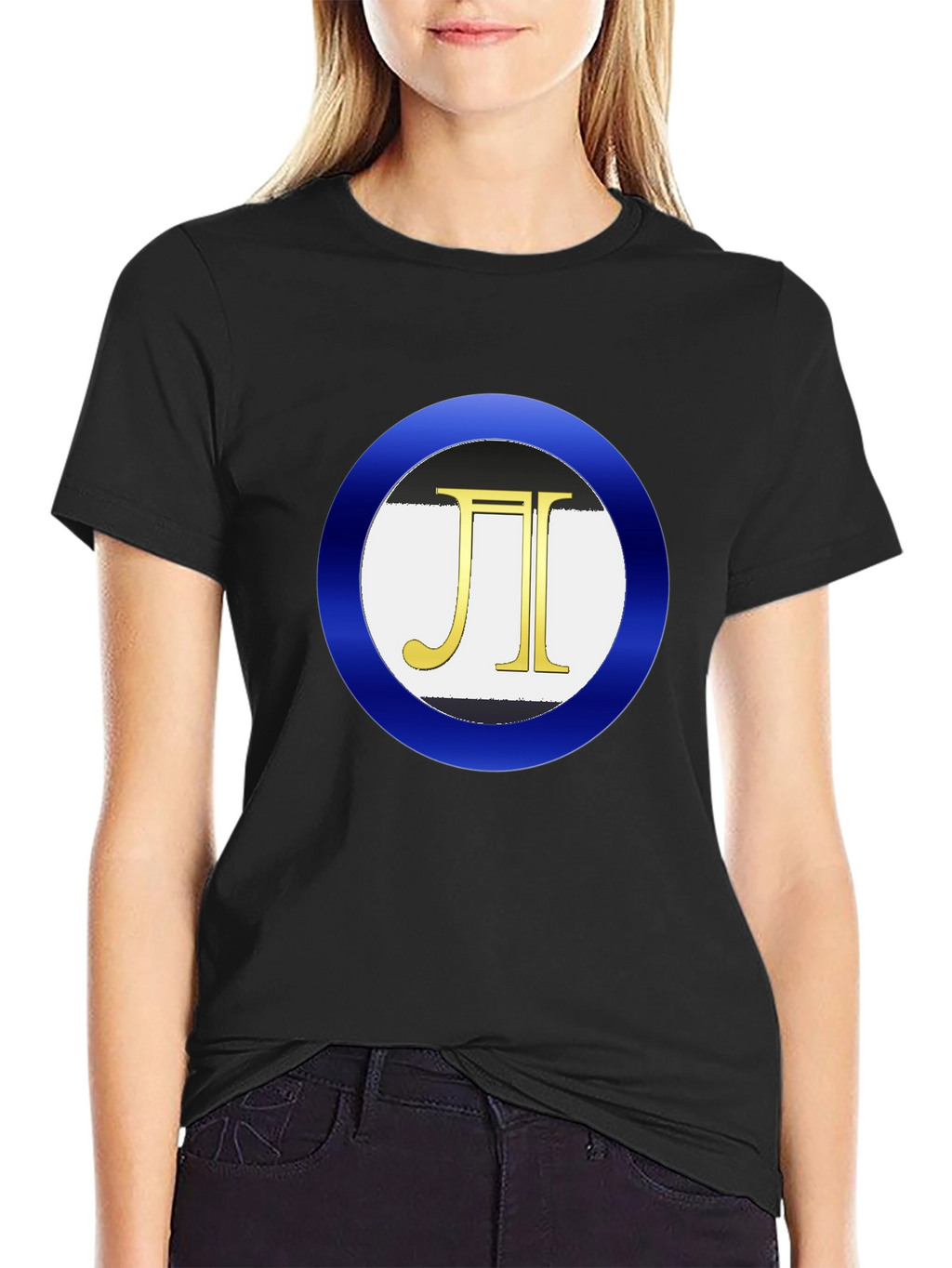 Mens Black T-Shirt with Circle Logo