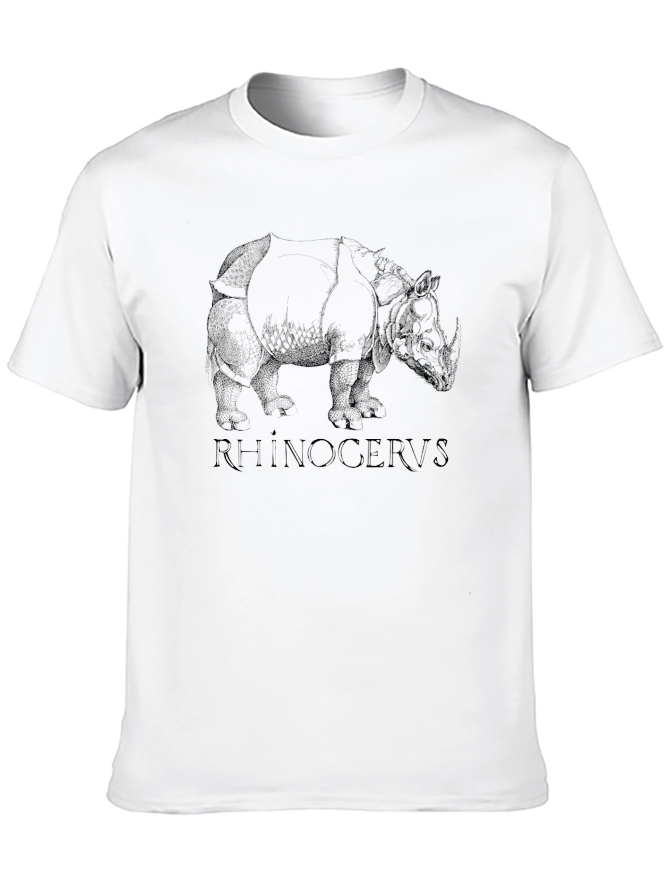 Rhinoceros Graphic Print Black T-Shirt