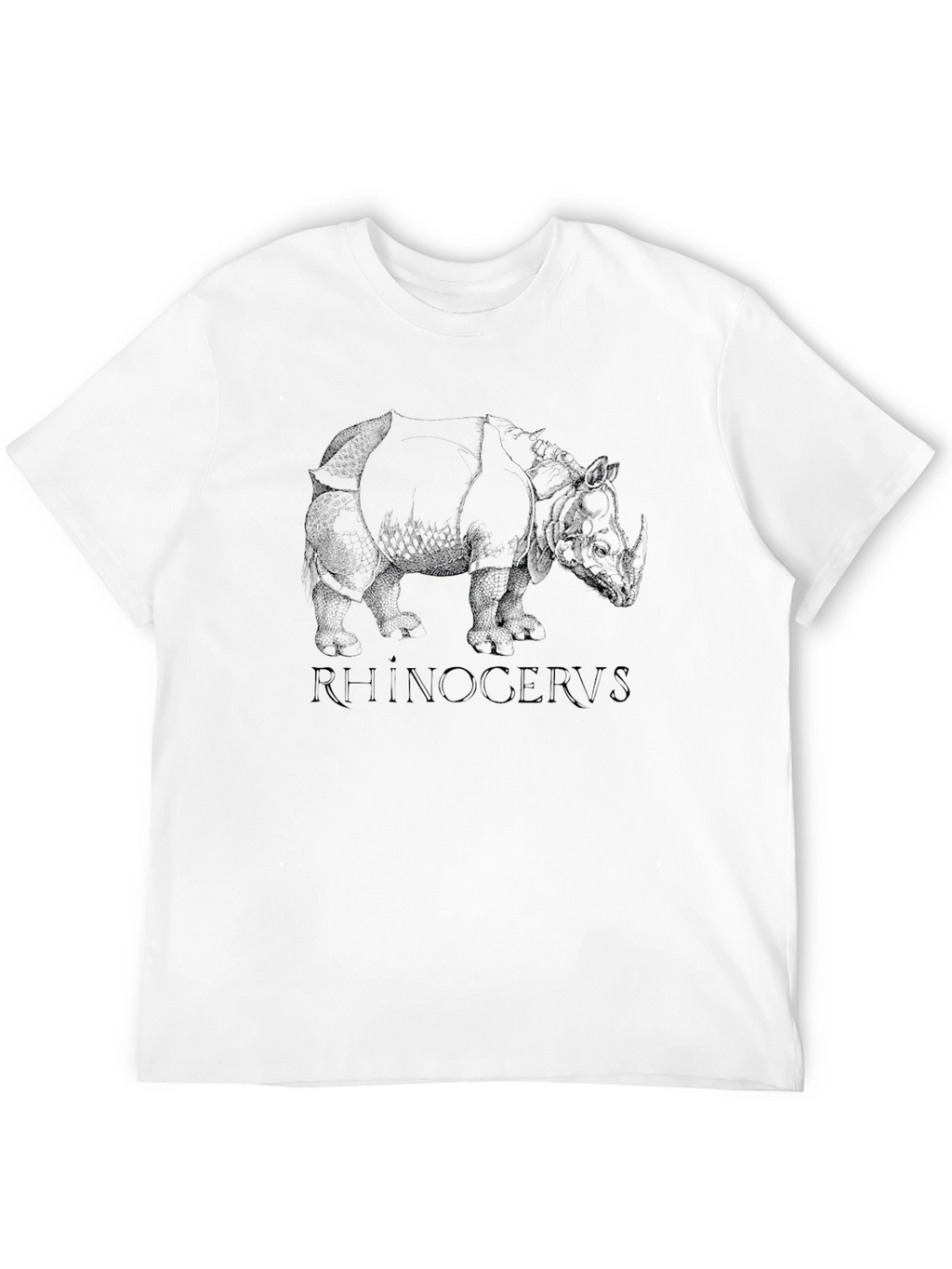 Rhinoceros Graphic Print Black T-Shirt