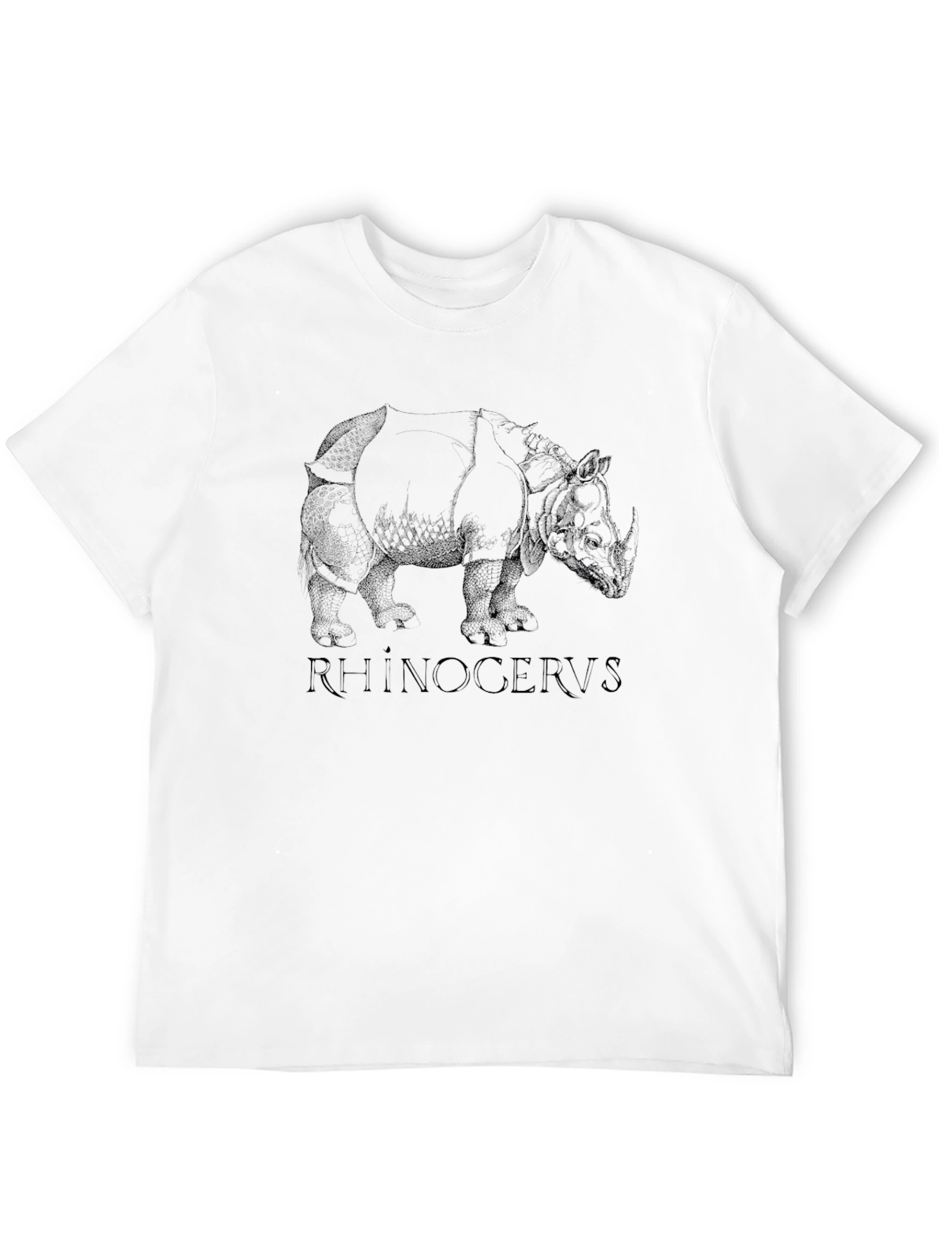 Rhinoceros Graphic Print Black T-Shirt