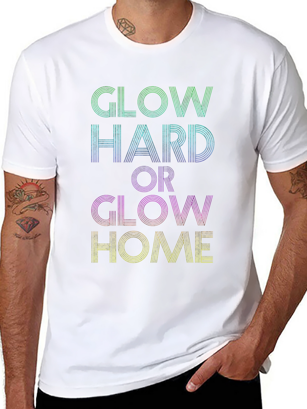 Glow Hard or Glow Home Graphic Tee