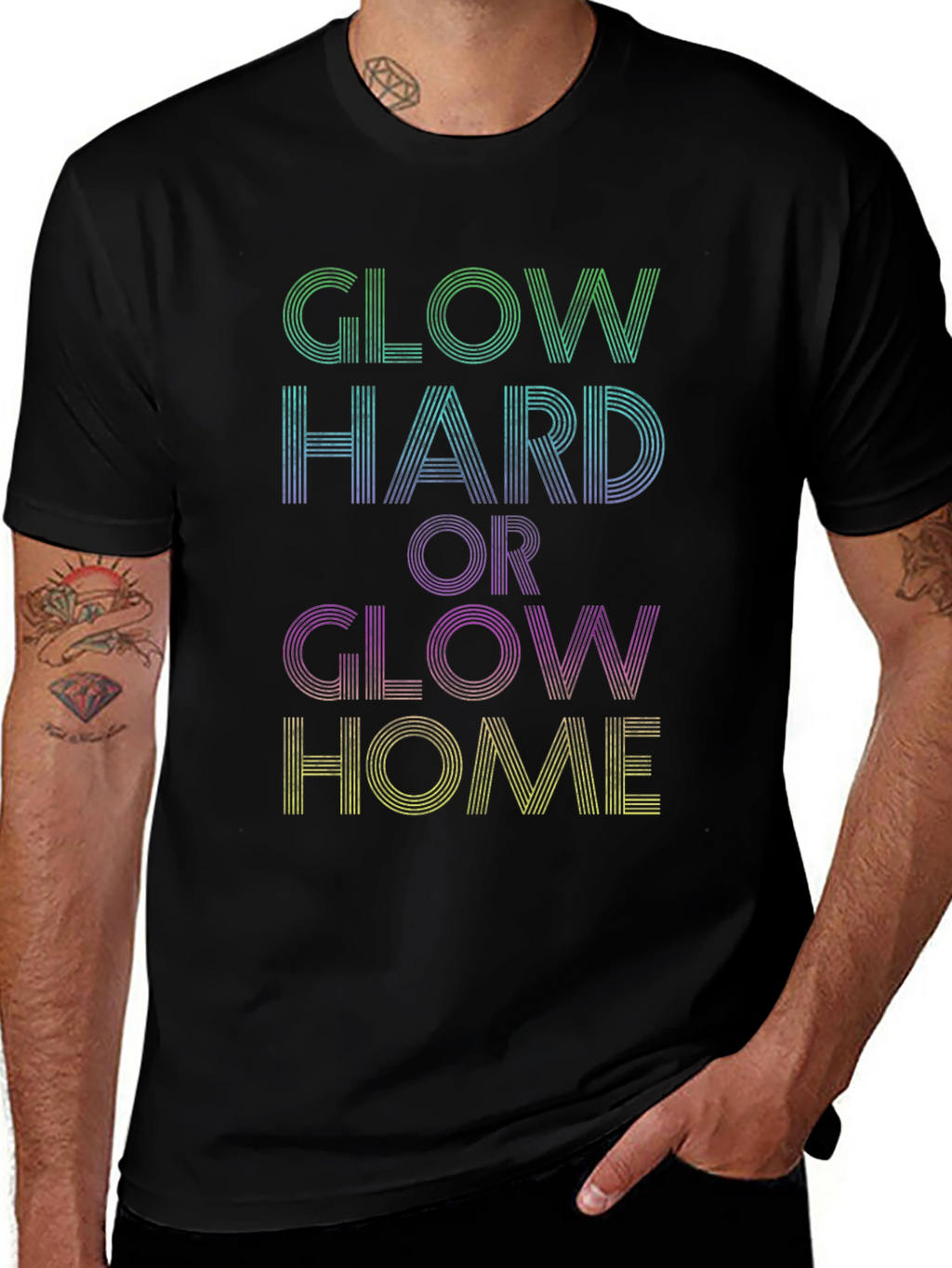 Glow Hard or Glow Home Graphic Tee