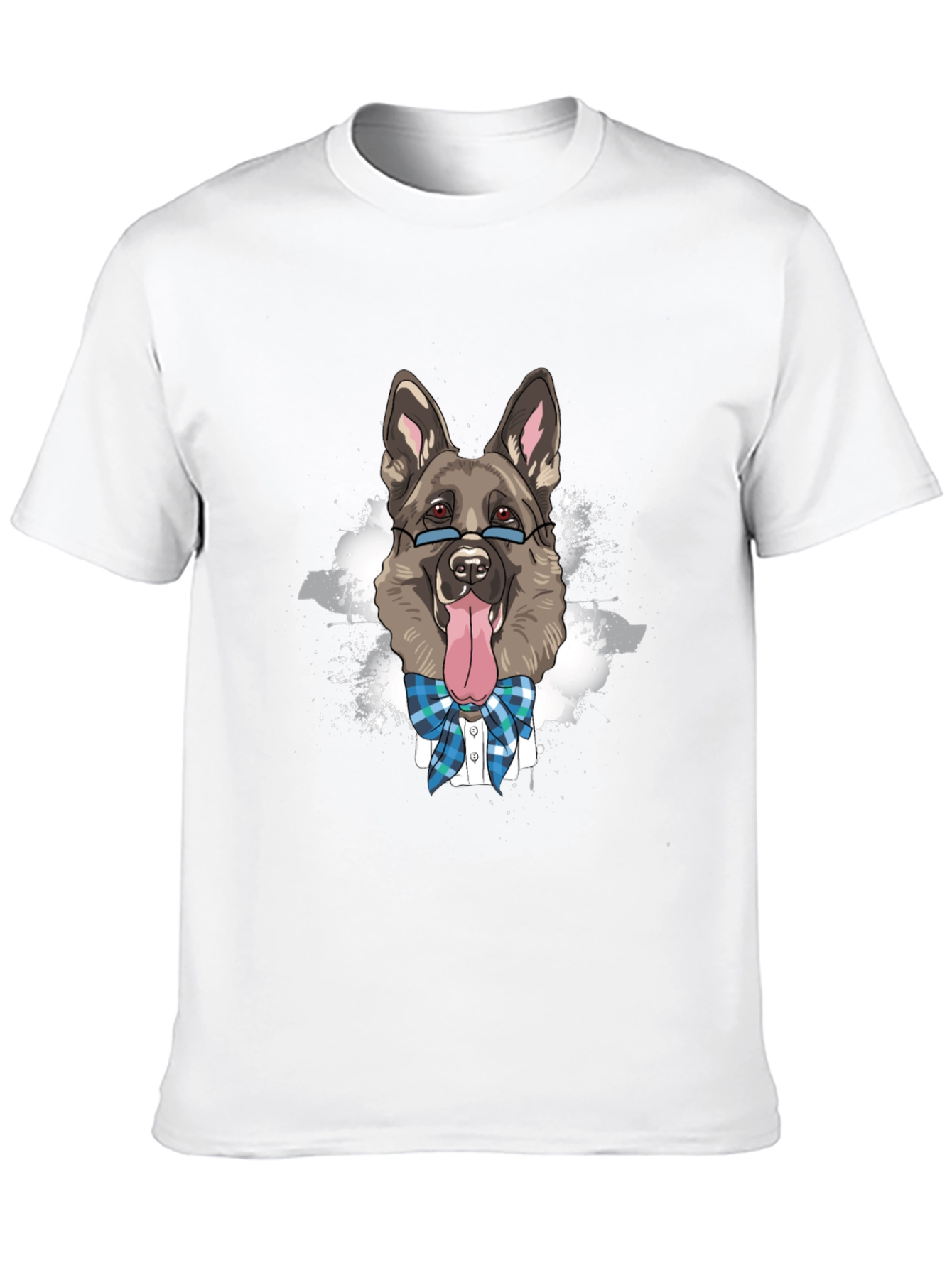 Dog Lover T-Shirt: German Shepherd with Glasses & Bowtie