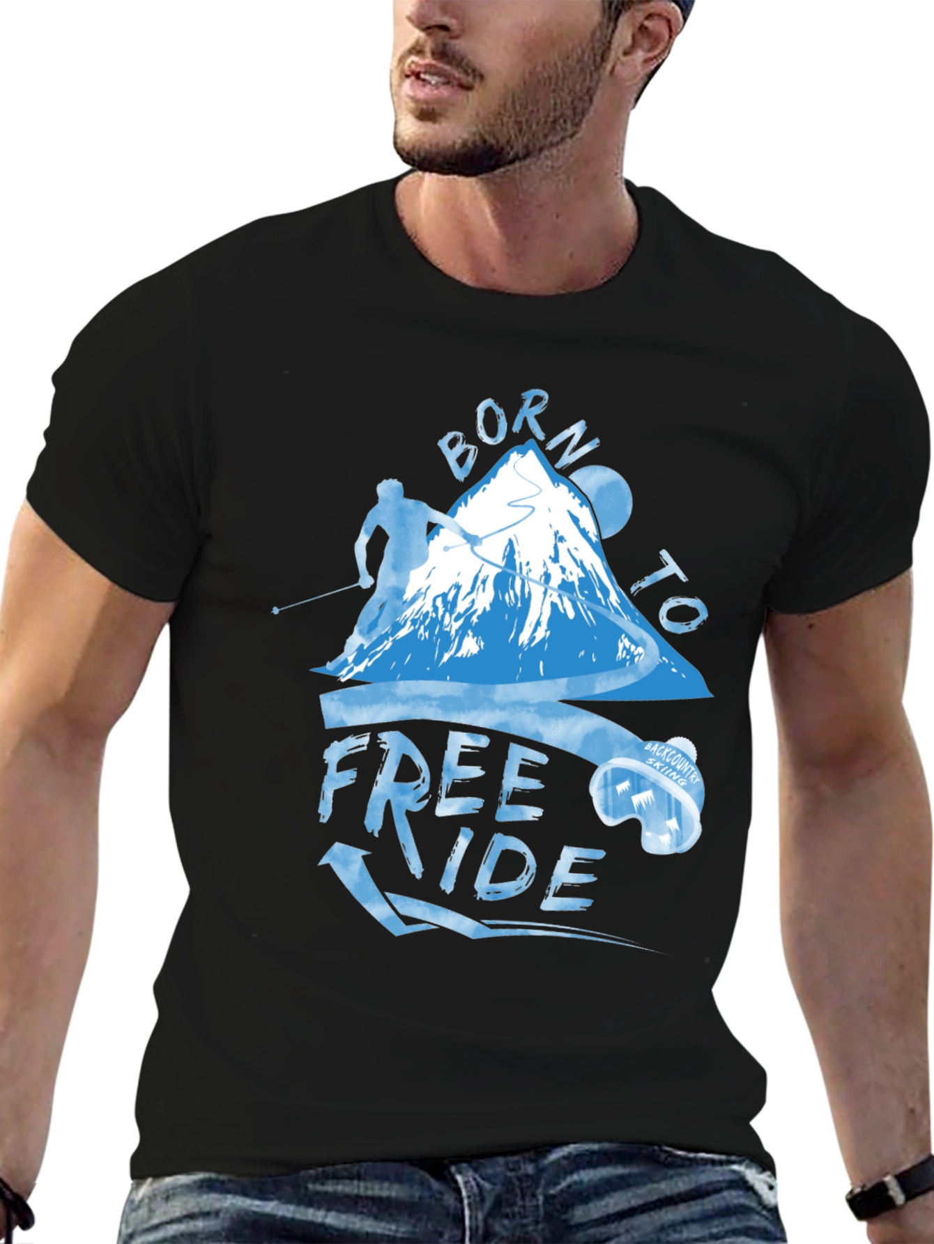 Born To Freeride T-Shirt - Mountain Skiing Apparel