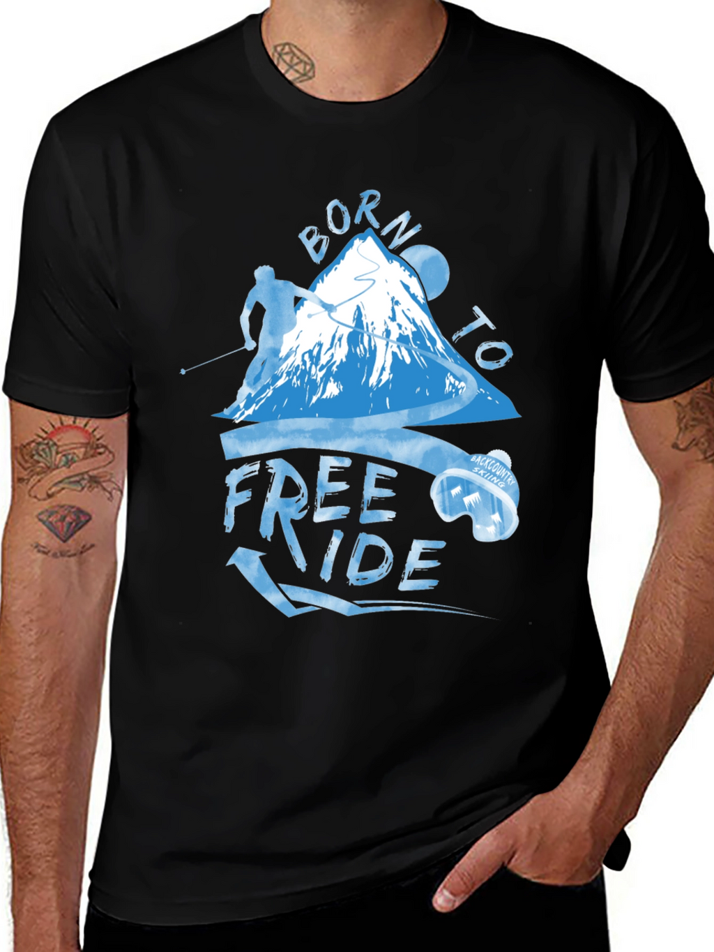 Born To Freeride T-Shirt - Mountain Skiing Apparel
