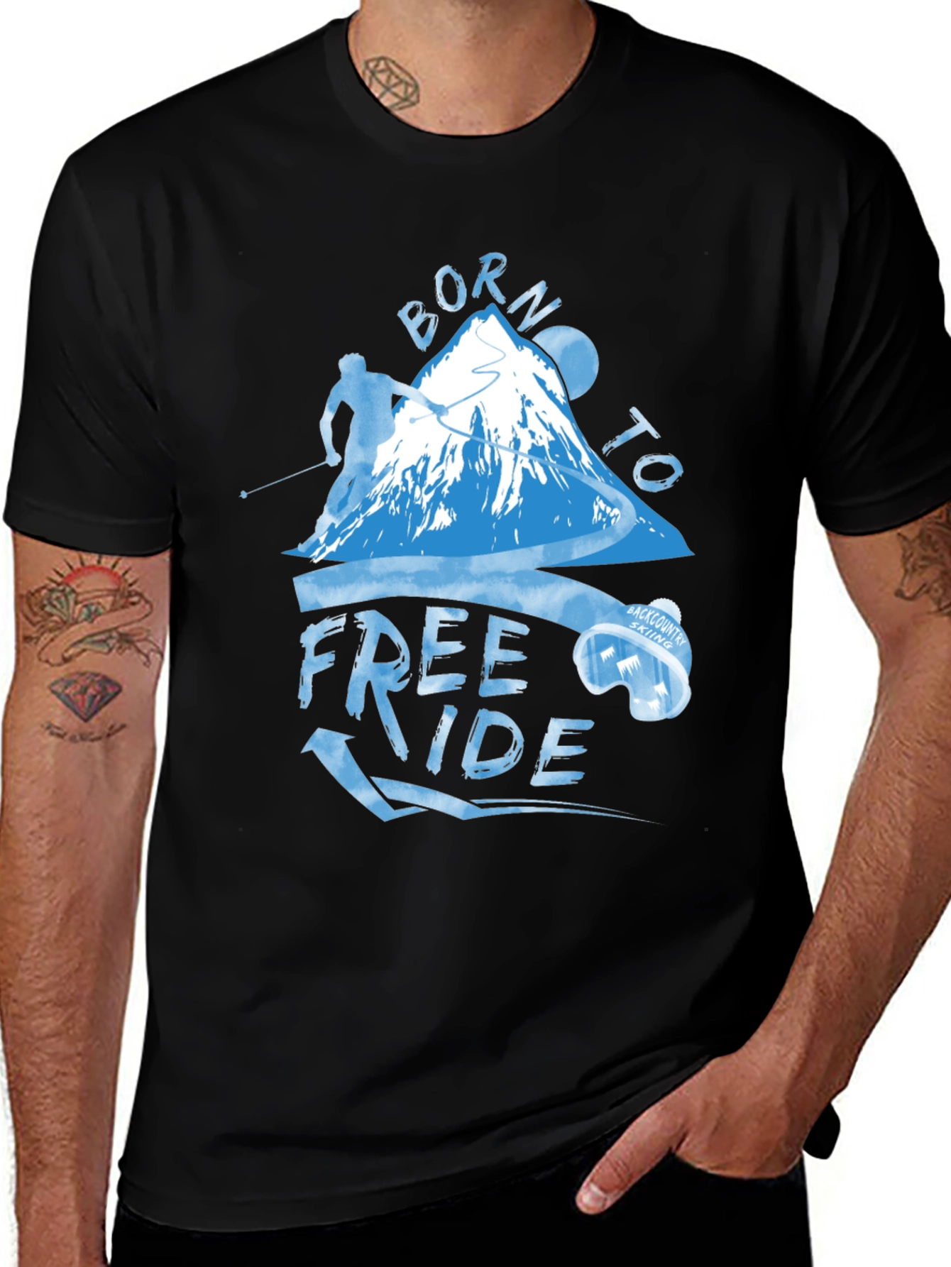Born To Freeride T-Shirt - Mountain Skiing Apparel