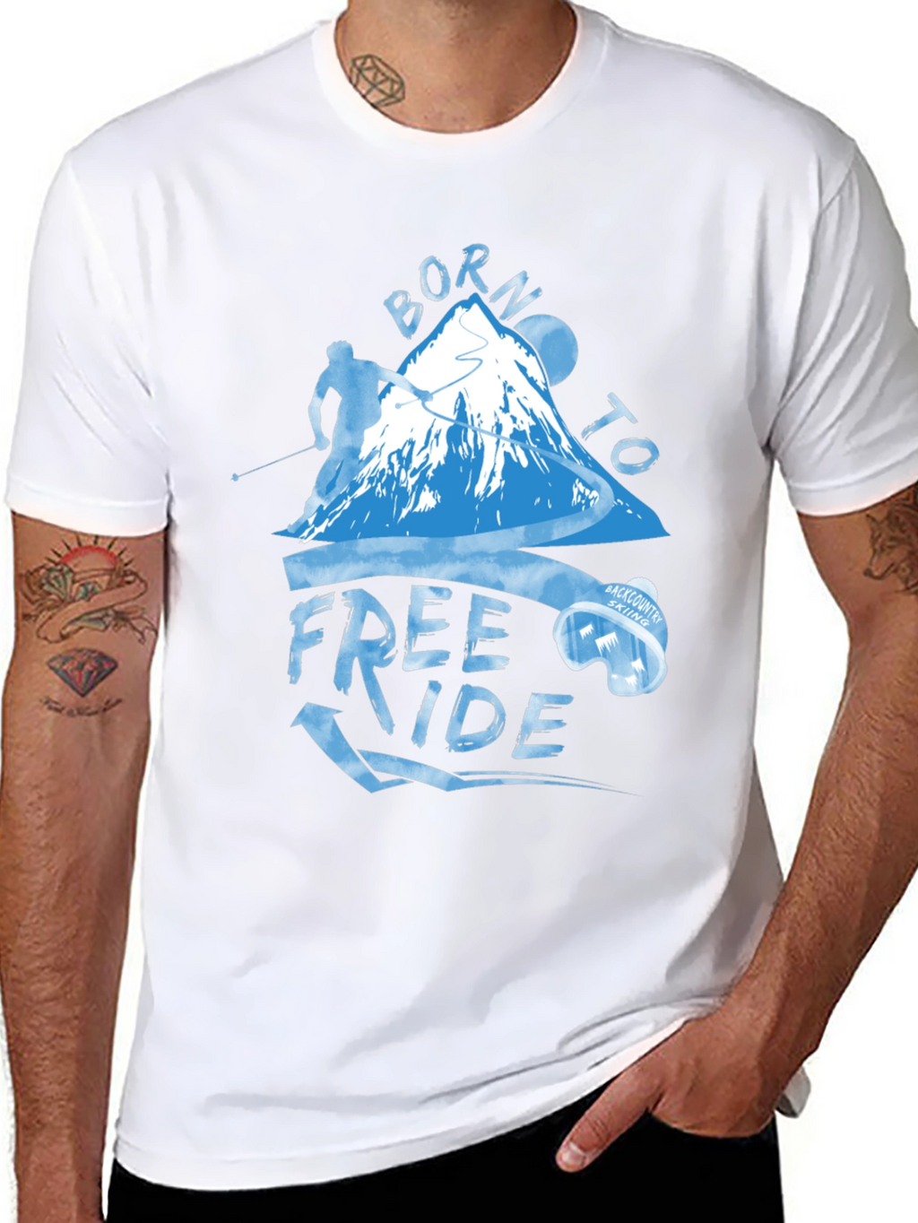 Born To Freeride T-Shirt - Mountain Skiing Apparel