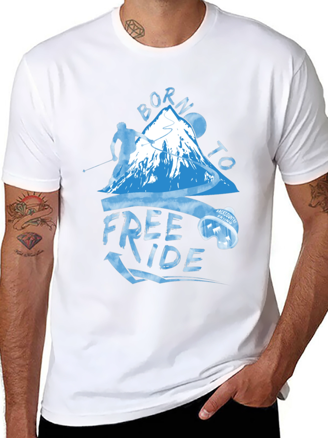 Born To Freeride T-Shirt - Mountain Skiing Apparel