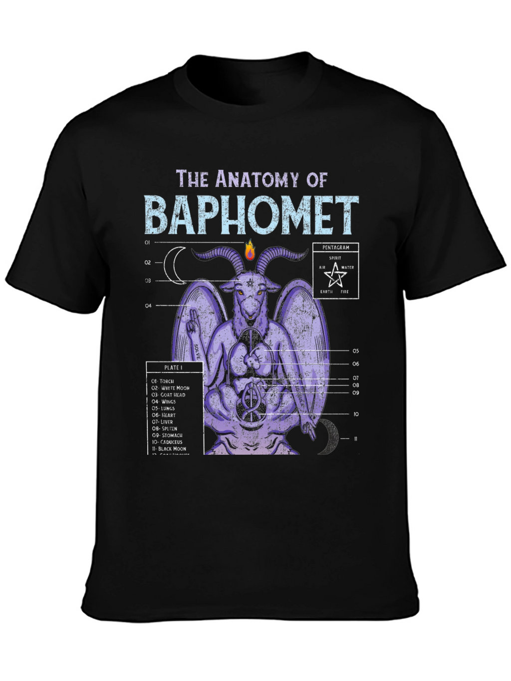Anatomy of Baphomet Graphic Tee - Occult Design