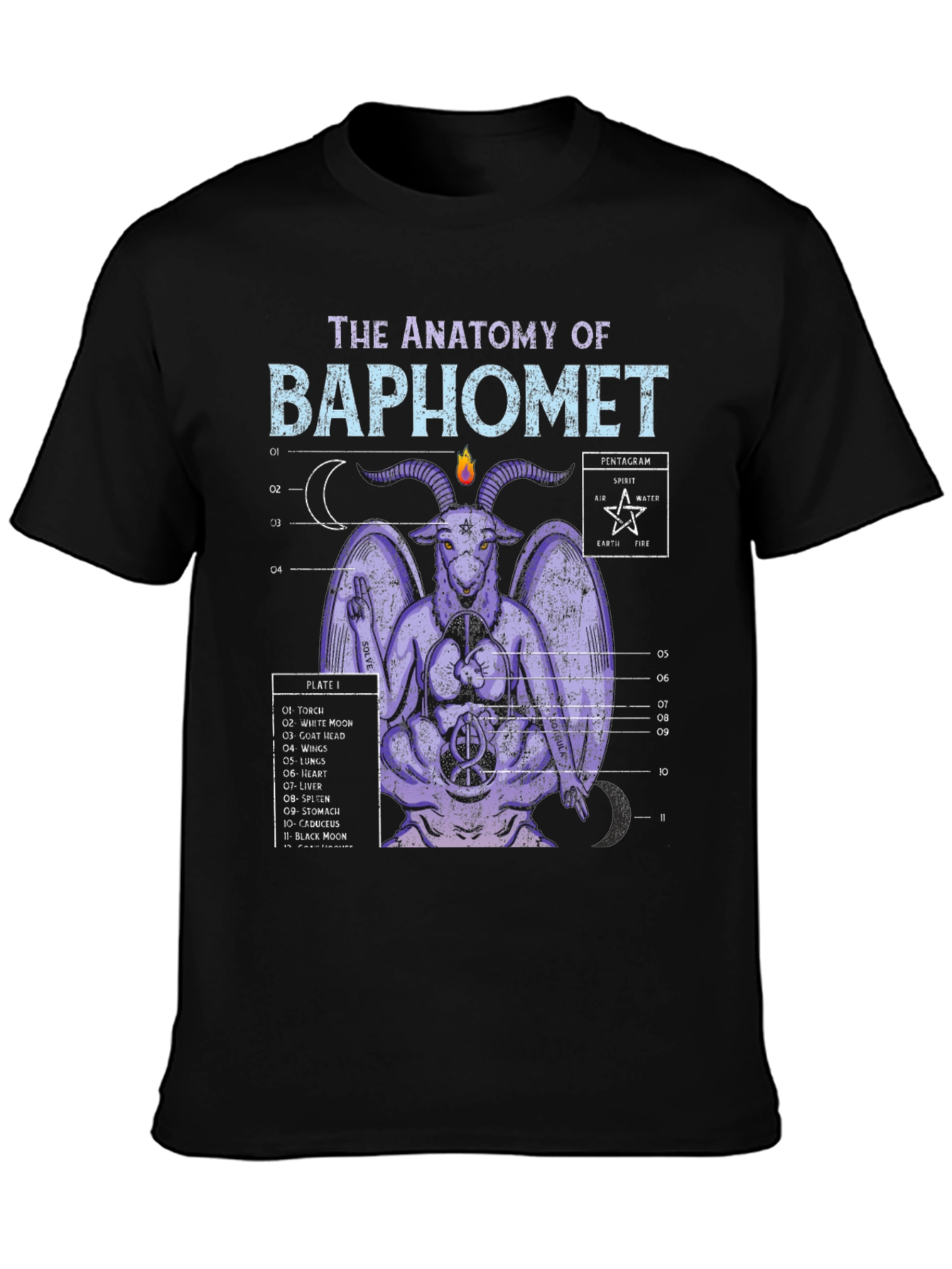 Anatomy of Baphomet Graphic Tee - Occult Design
