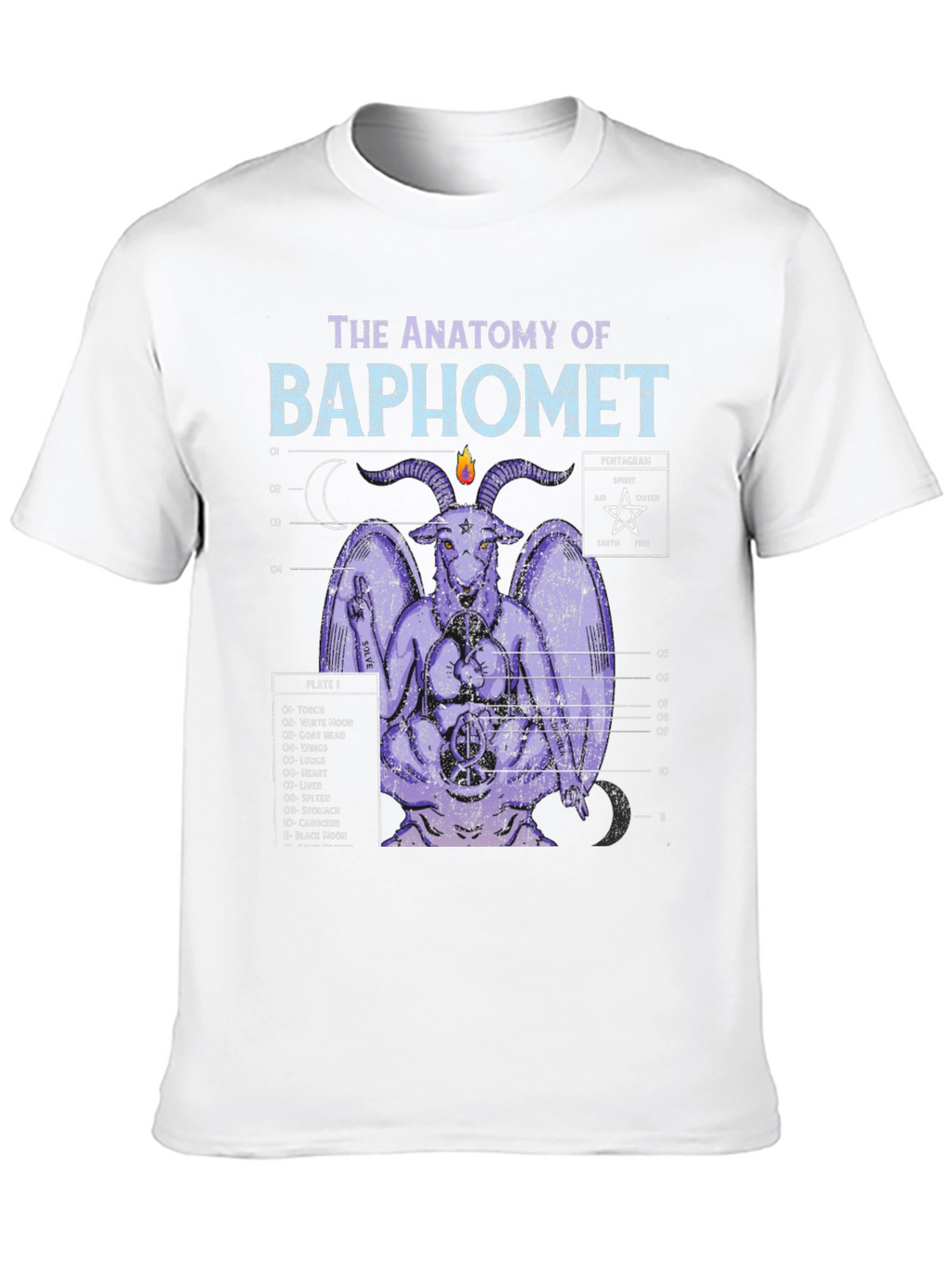 Anatomy of Baphomet Graphic Tee - Occult Design