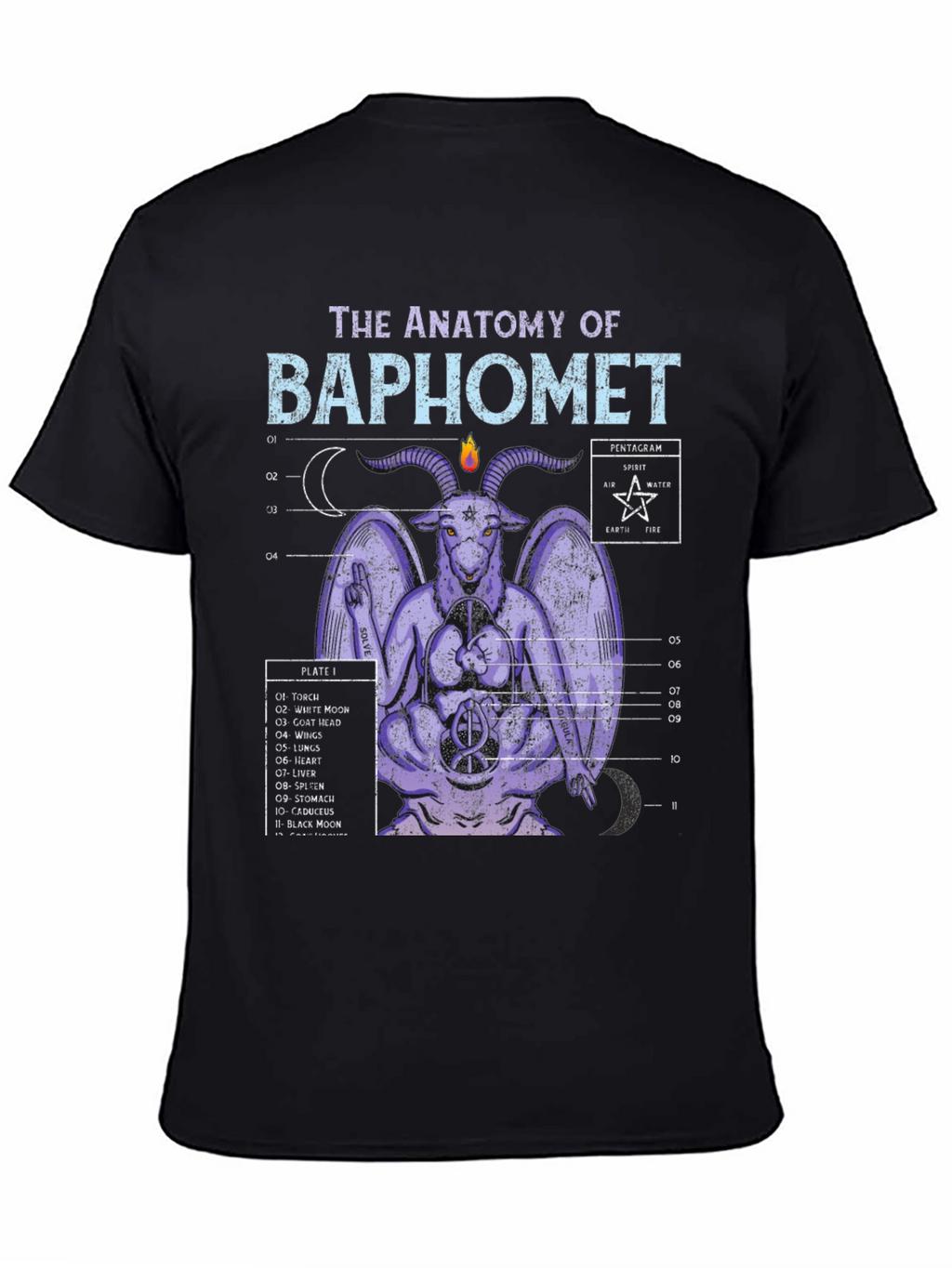 Anatomy of Baphomet Graphic Tee - Occult Design