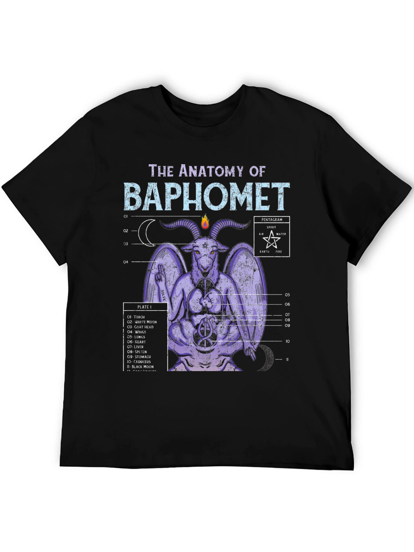 Anatomy of Baphomet Graphic Tee - Occult Design