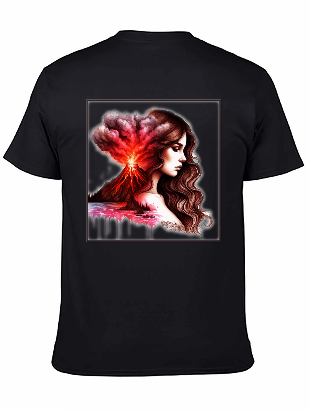 Volcano Goddess Graphic Black T-Shirt