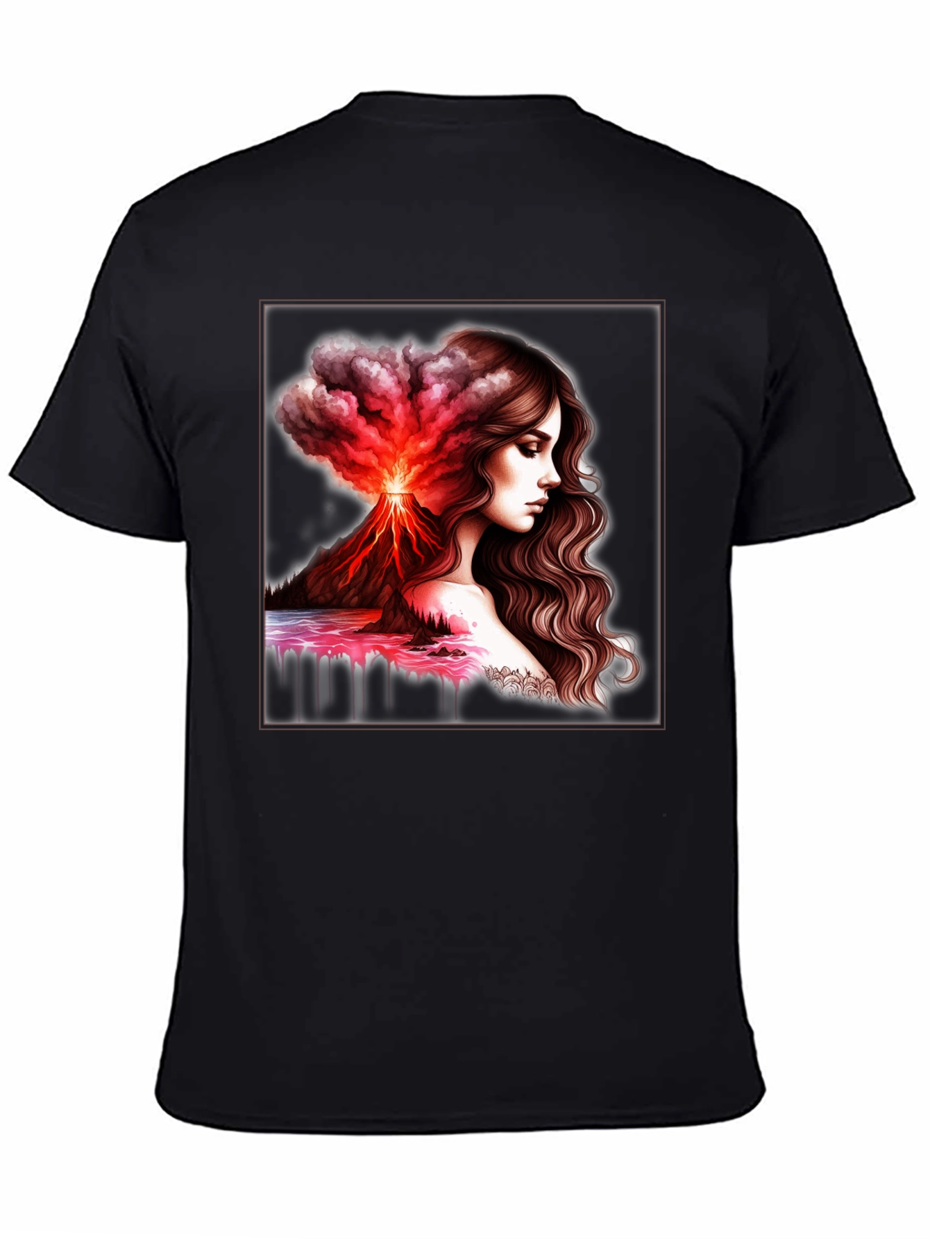 Volcano Goddess Graphic Black T-Shirt