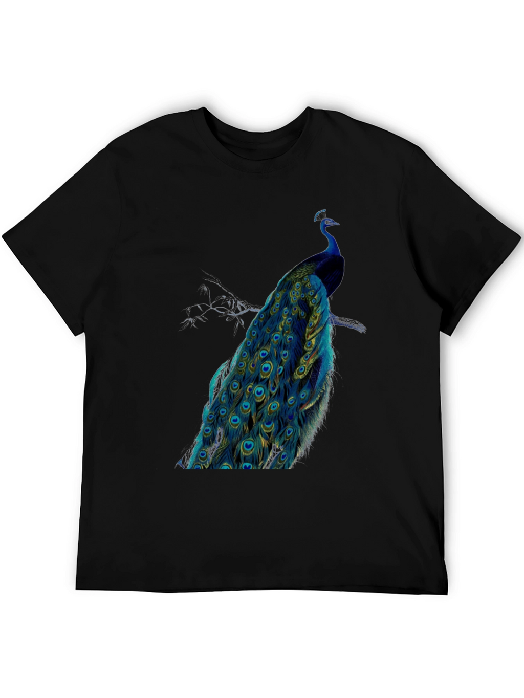 Peacock Graphic Tee - Mens Black T-Shirt