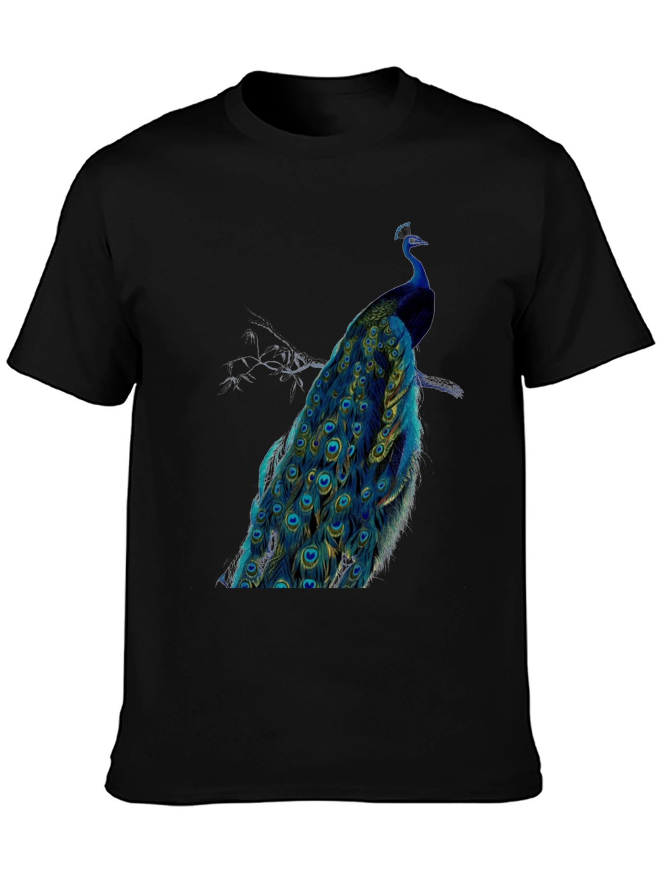 Peacock Graphic Tee - Mens Black T-Shirt