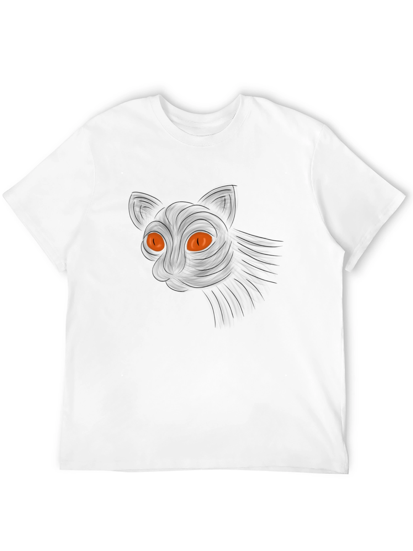 Mens Black Cat Graphic Tee - Halloween Ready