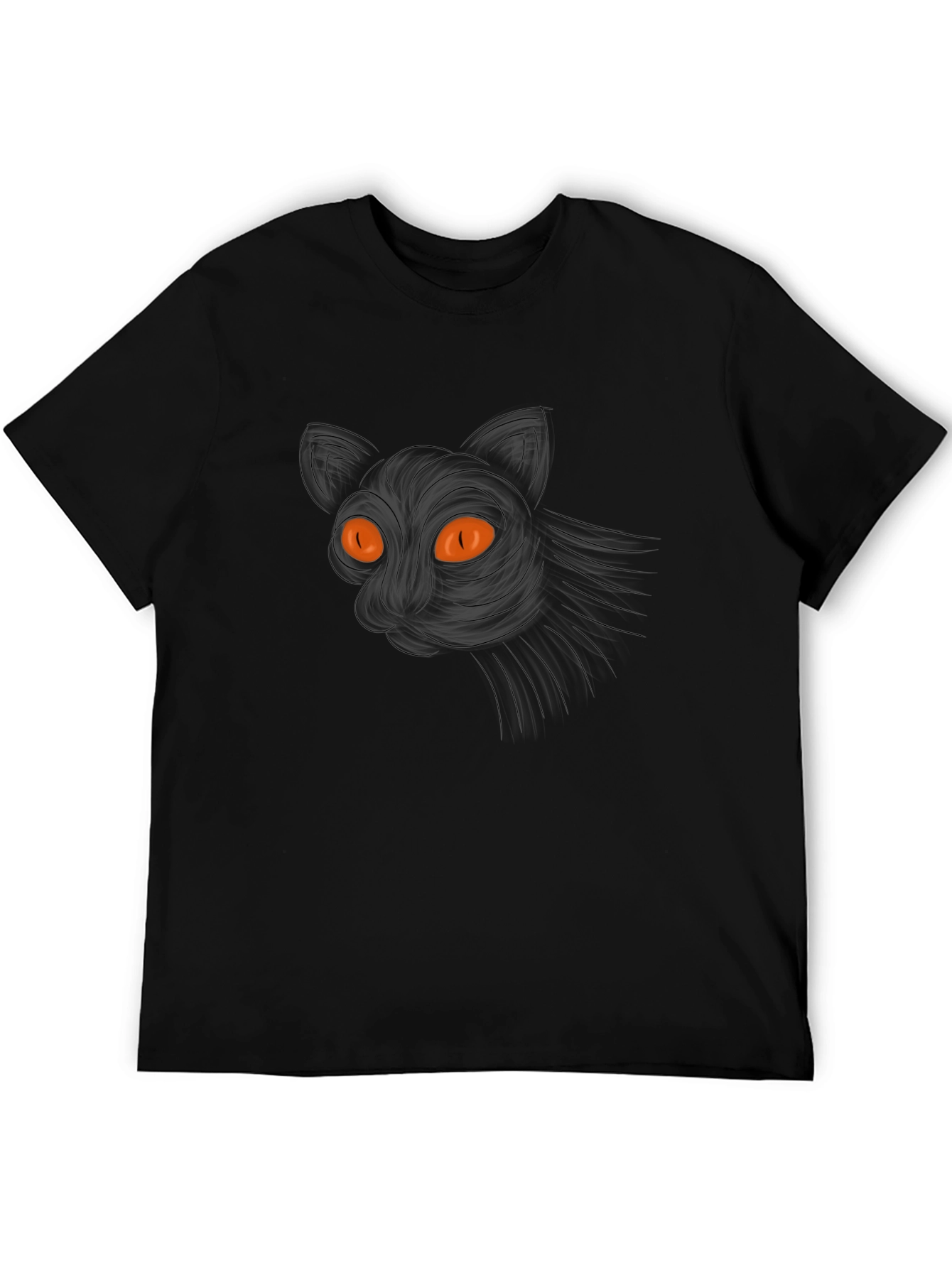Mens Black Cat Graphic Tee - Halloween Ready