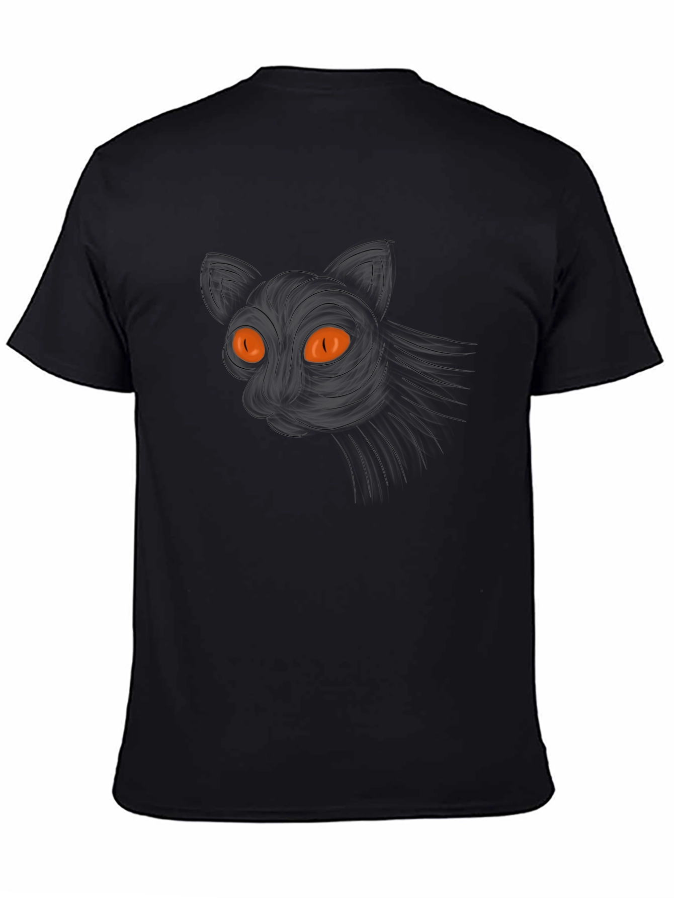 Mens Black Cat Graphic Tee - Halloween Ready
