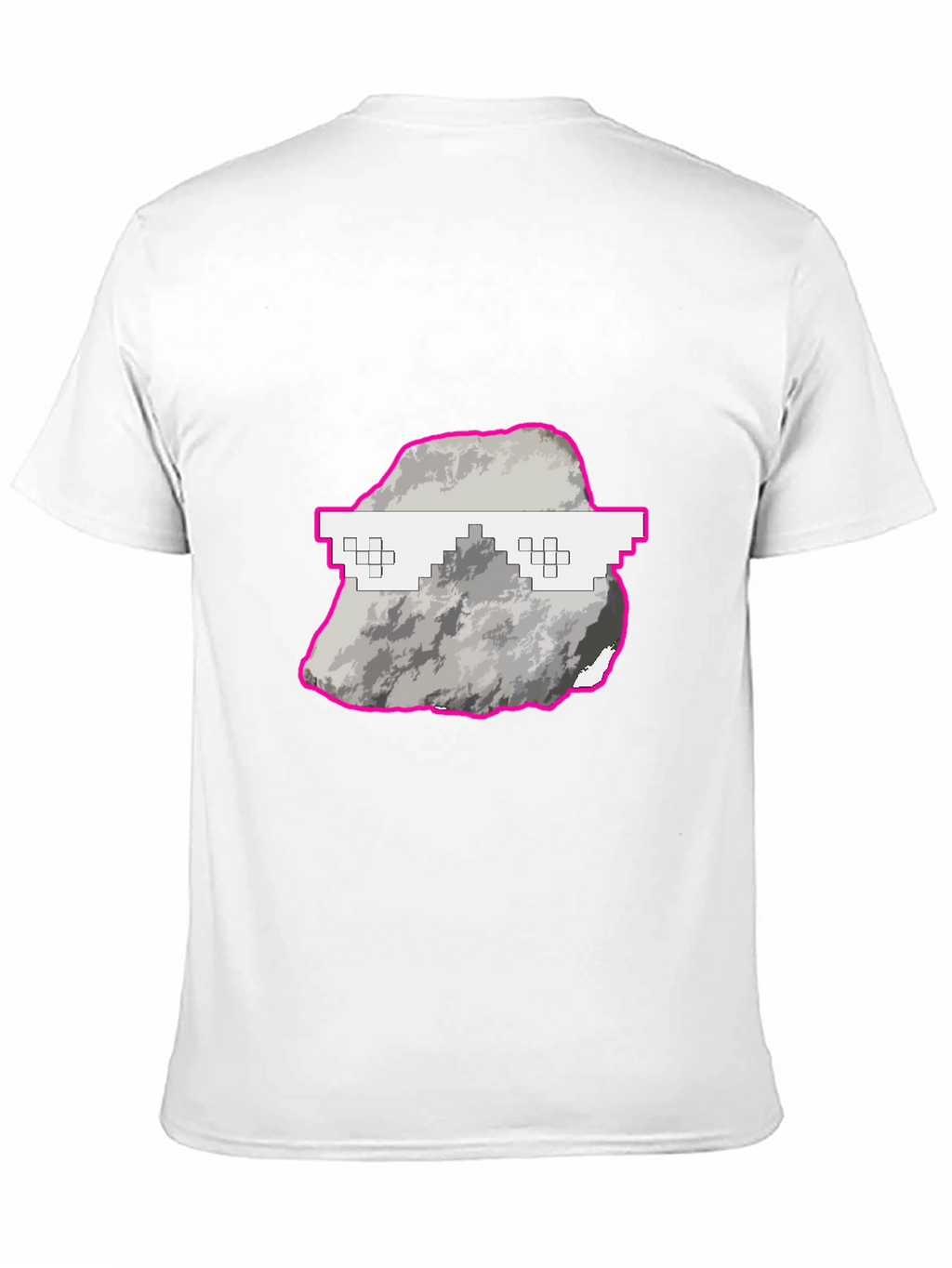 Cool Rock Graphic Tee - Trendy Pixel Glasses