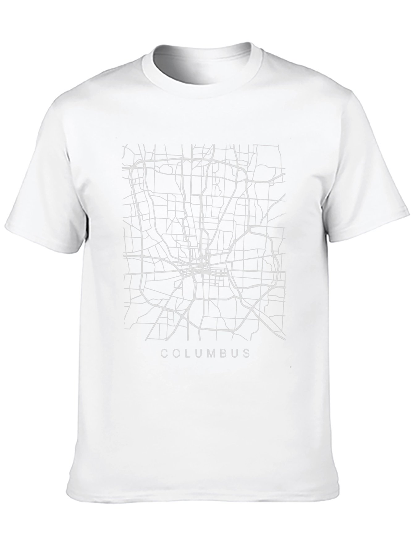 Columbus City Map Black Graphic T-Shirt
