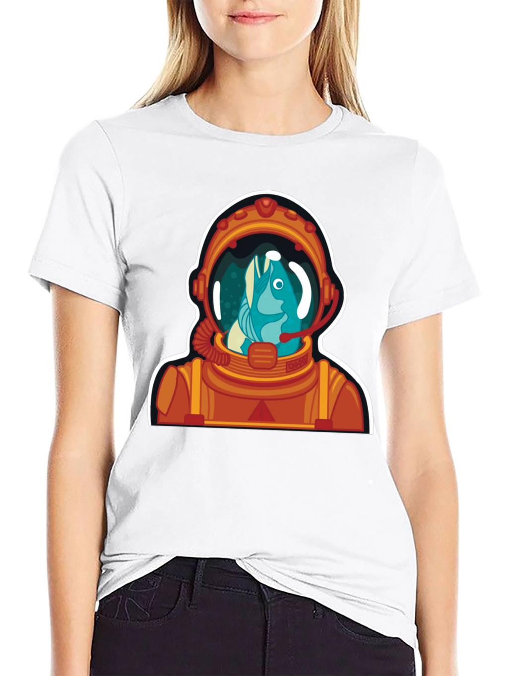 Astronaut Fish Graphic Tee - Space Humor
