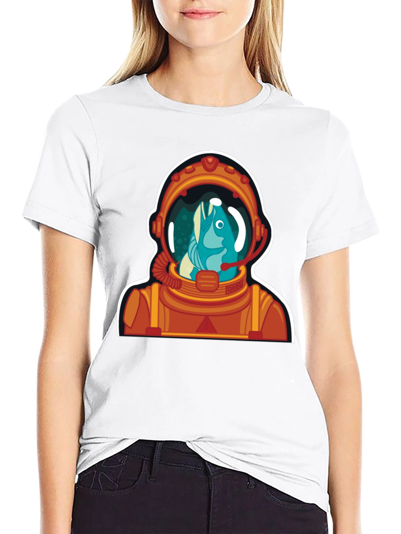 Astronaut Fish Graphic Tee - Space Humor