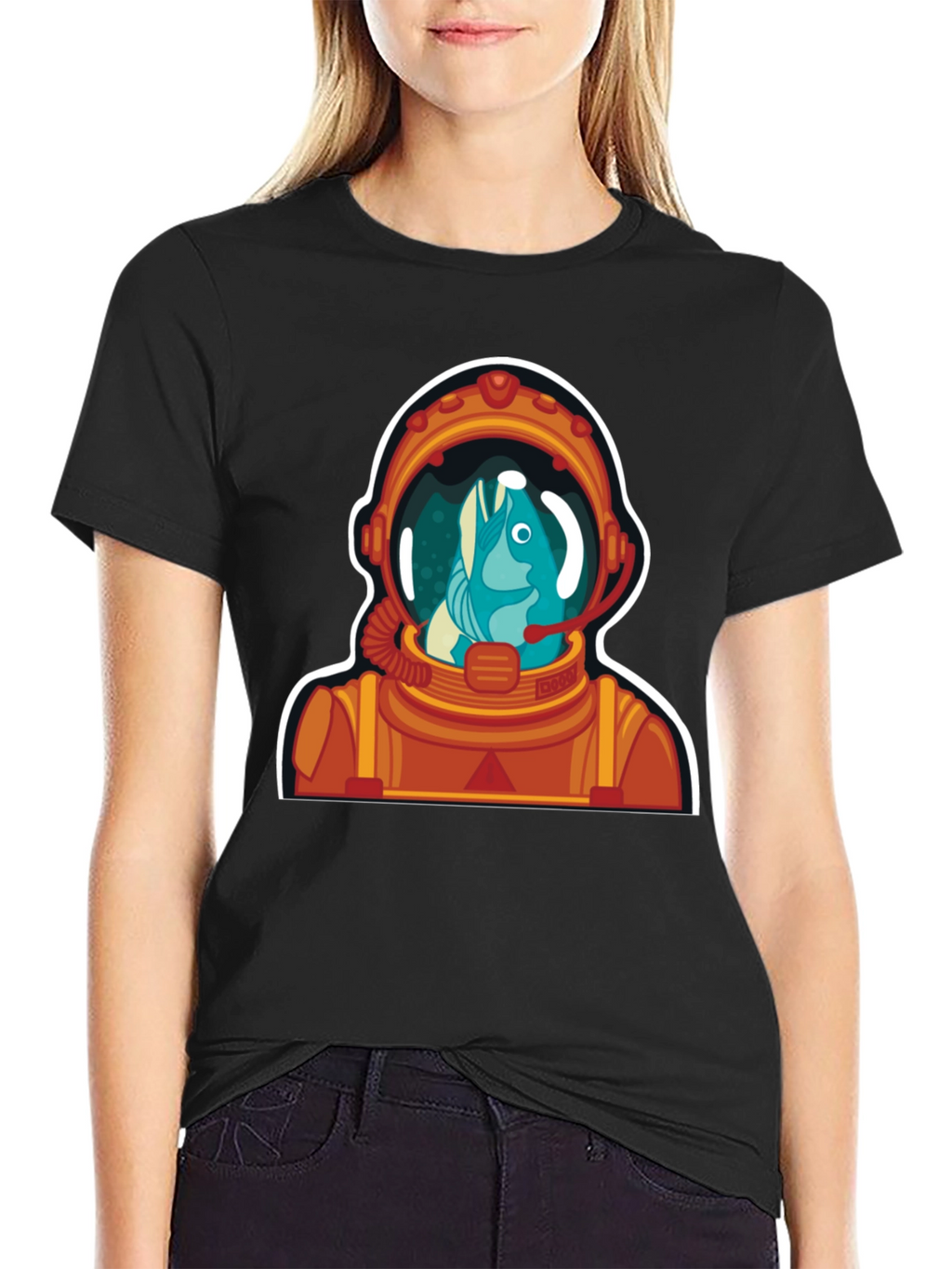 Astronaut Fish Graphic Tee - Space Humor