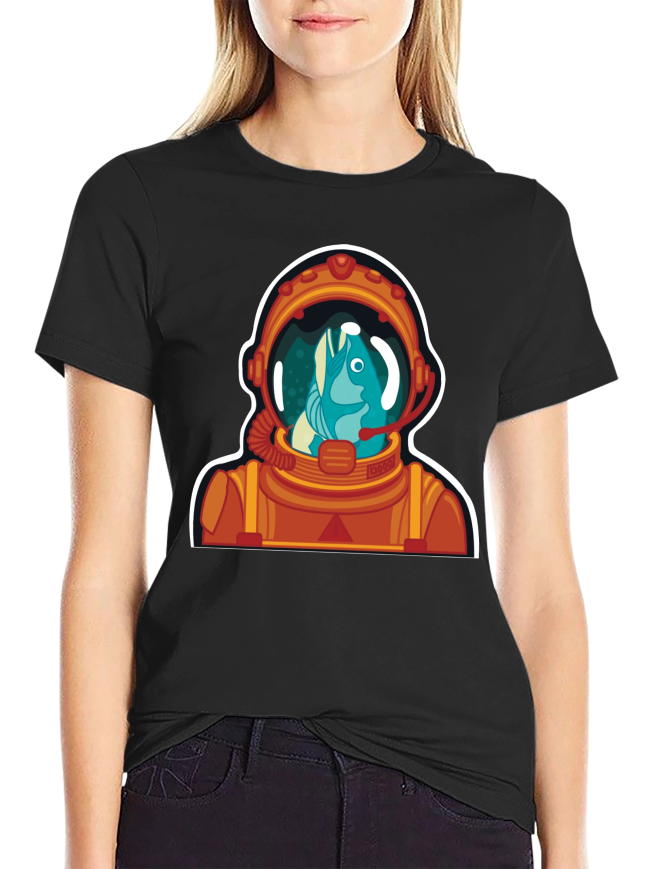 Astronaut Fish Graphic Tee - Space Humor
