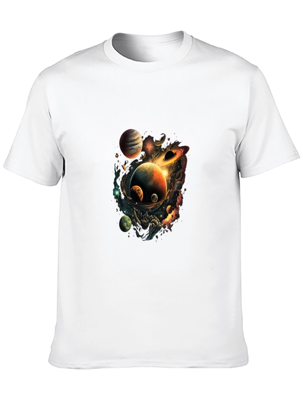 Cosmic Planets Graphic Black T-Shirt