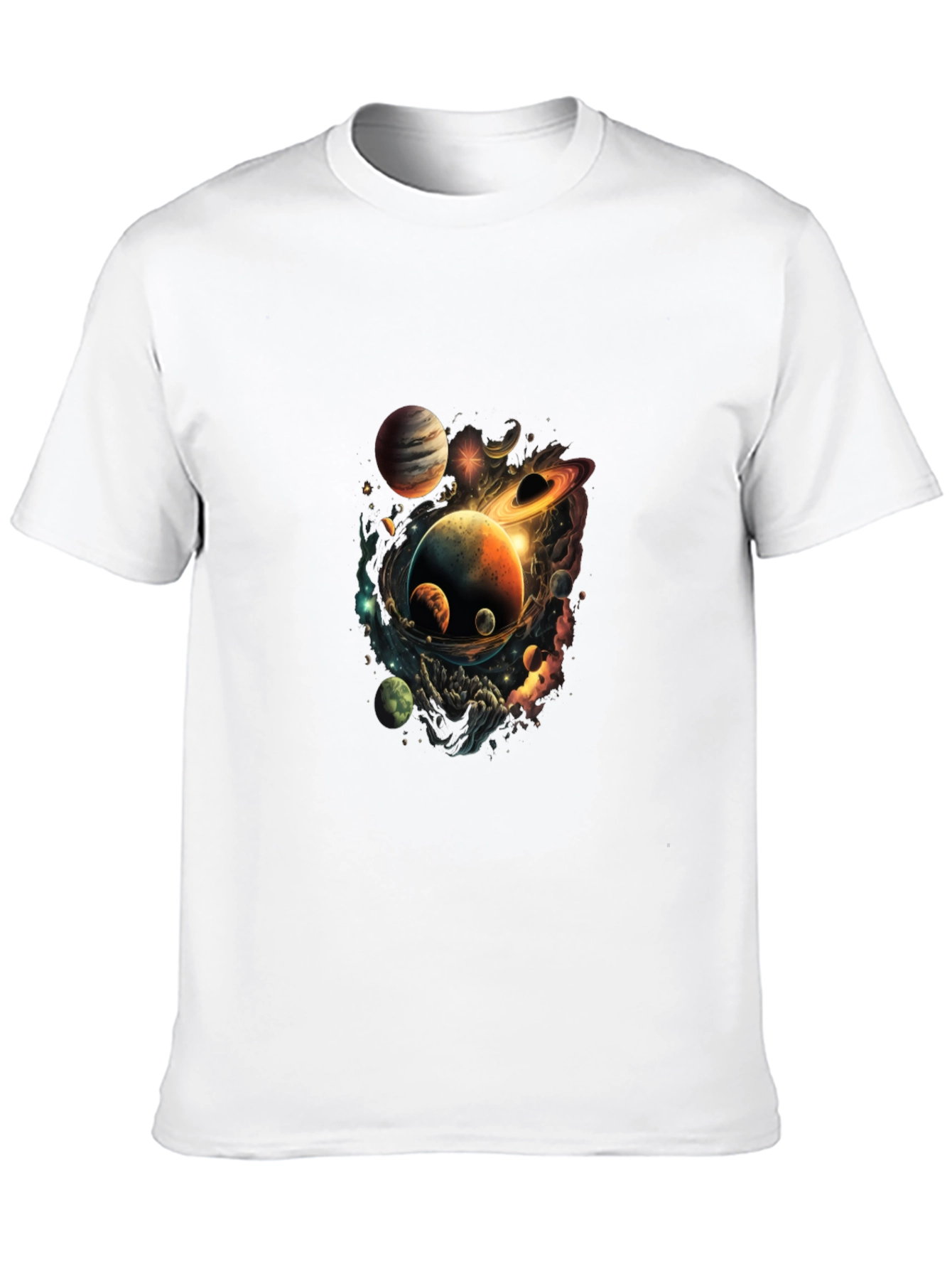 Cosmic Planets Graphic Black T-Shirt