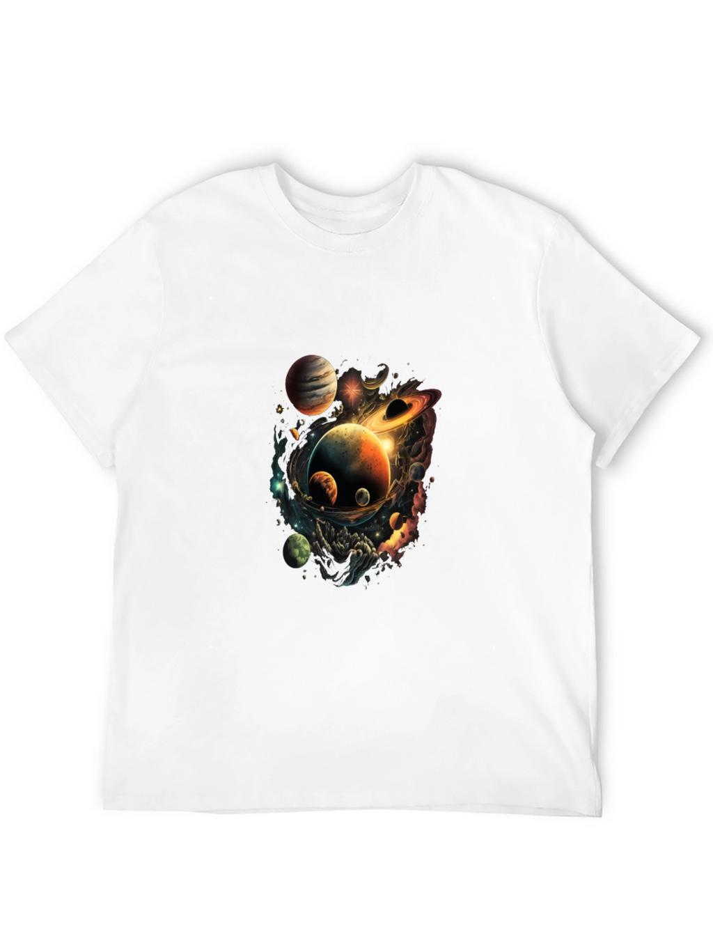 Cosmic Planets Graphic Black T-Shirt
