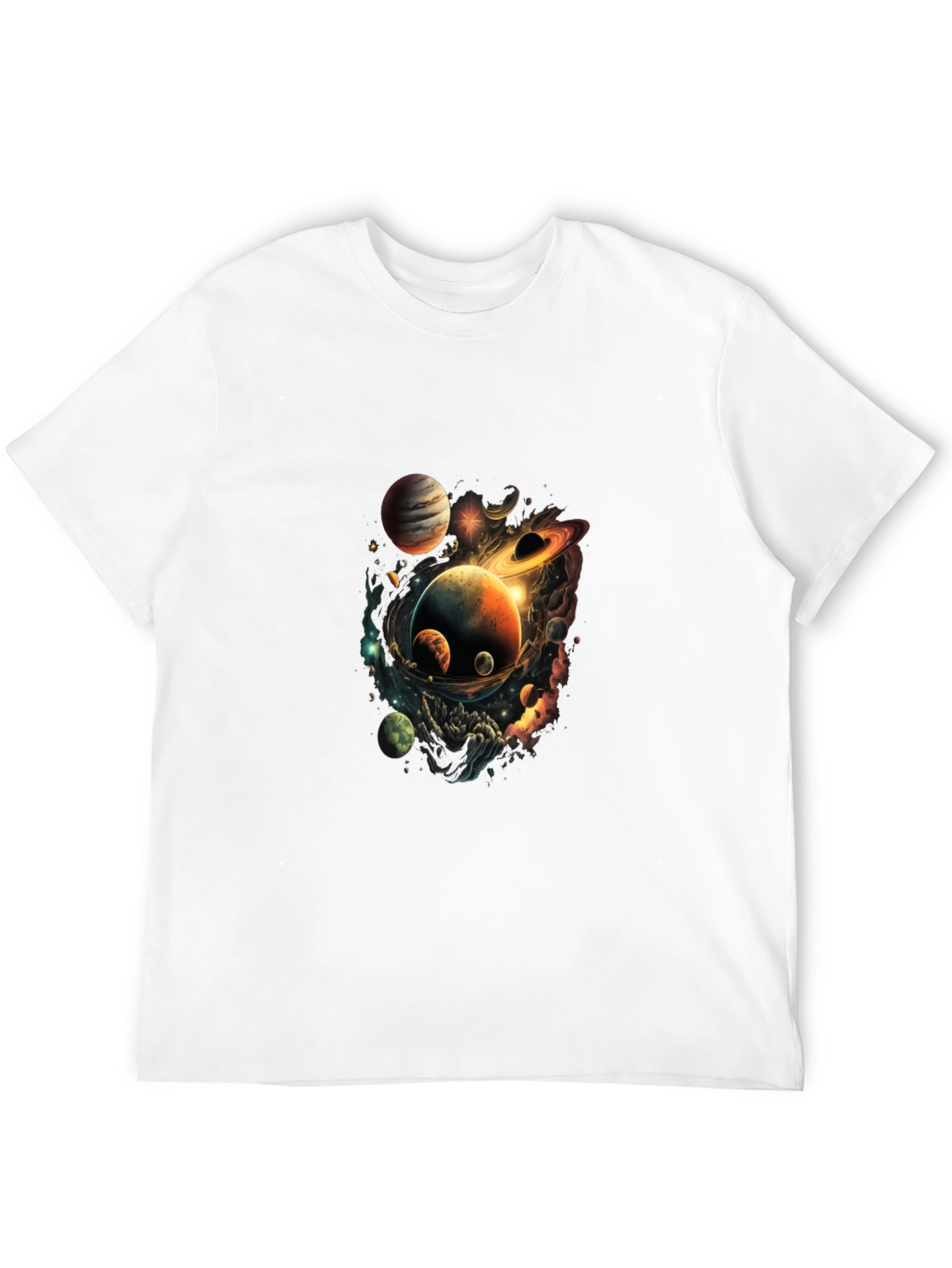 Cosmic Planets Graphic Black T-Shirt