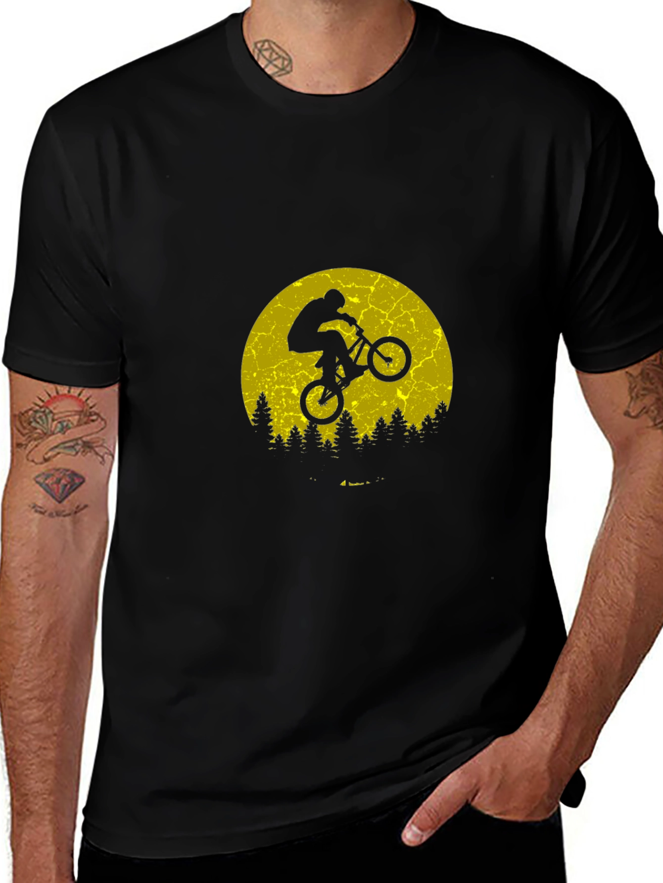 BMX Biker Silhouette T-Shirt - Retro Style