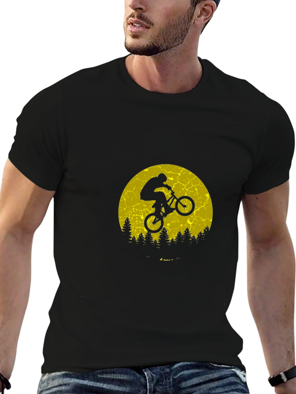 BMX Biker Silhouette T-Shirt - Retro Style