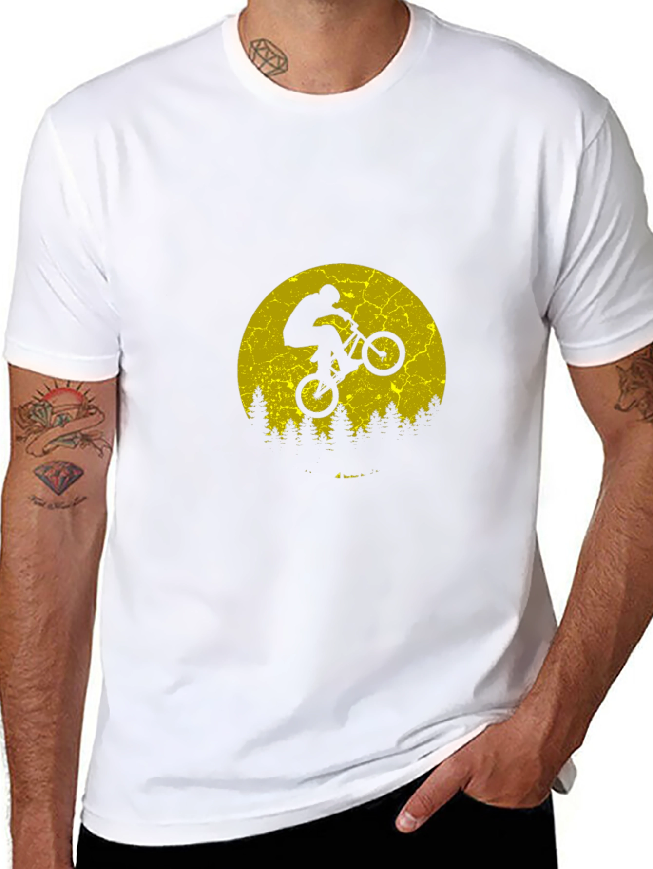 BMX Biker Silhouette T-Shirt - Retro Style