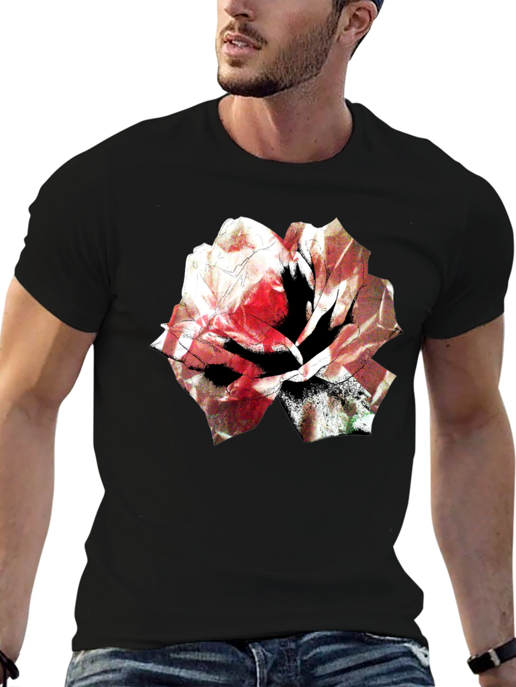 Floral Graphic Tee - Bold Rose Design