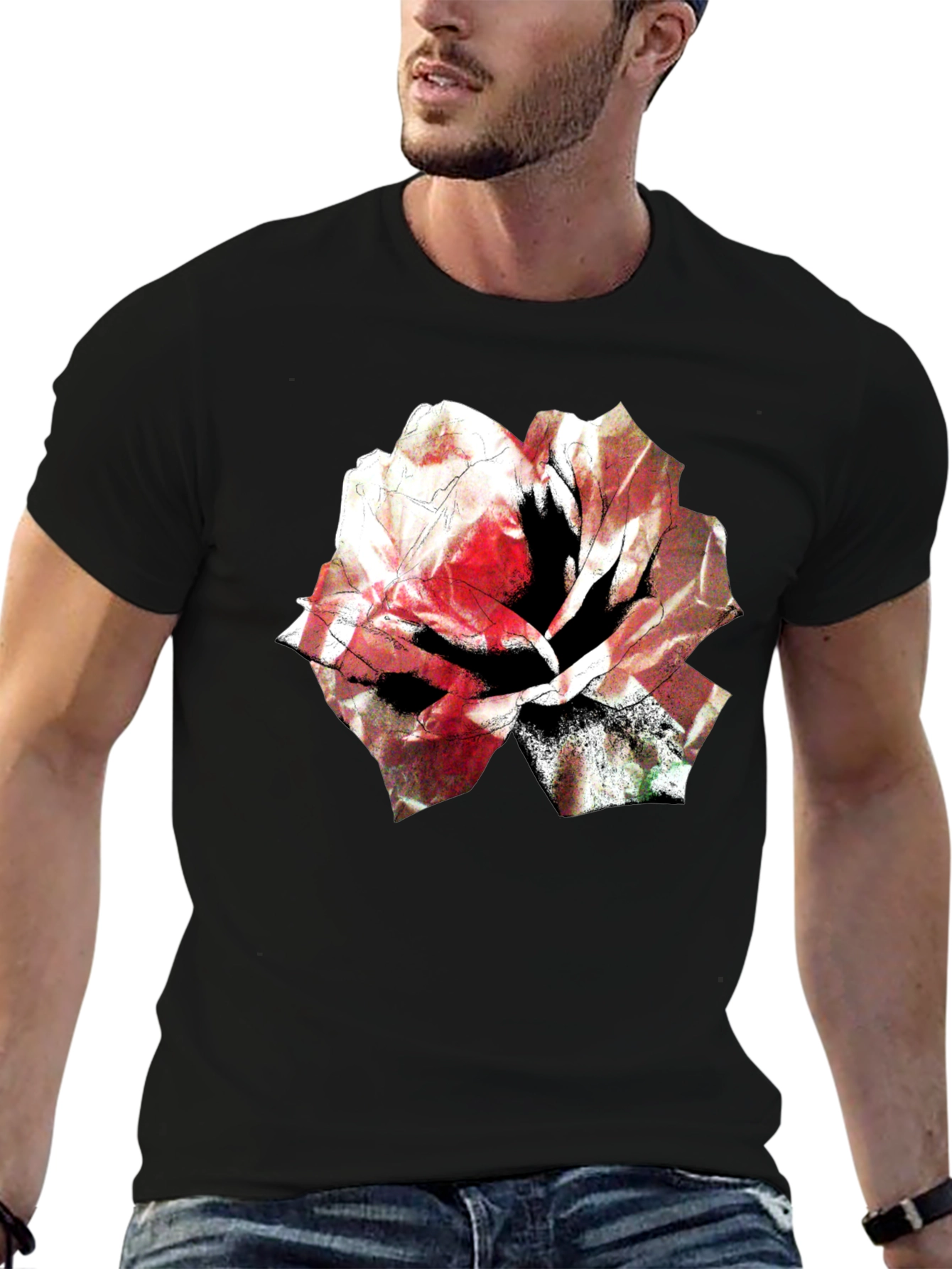 Floral Graphic Tee - Bold Rose Design