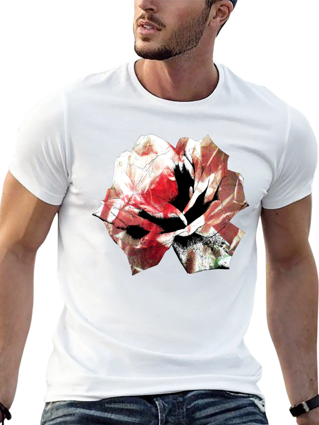 Floral Graphic Tee - Bold Rose Design