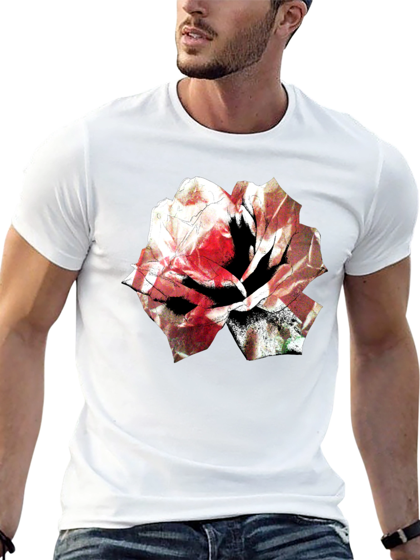 Floral Graphic Tee - Bold Rose Design