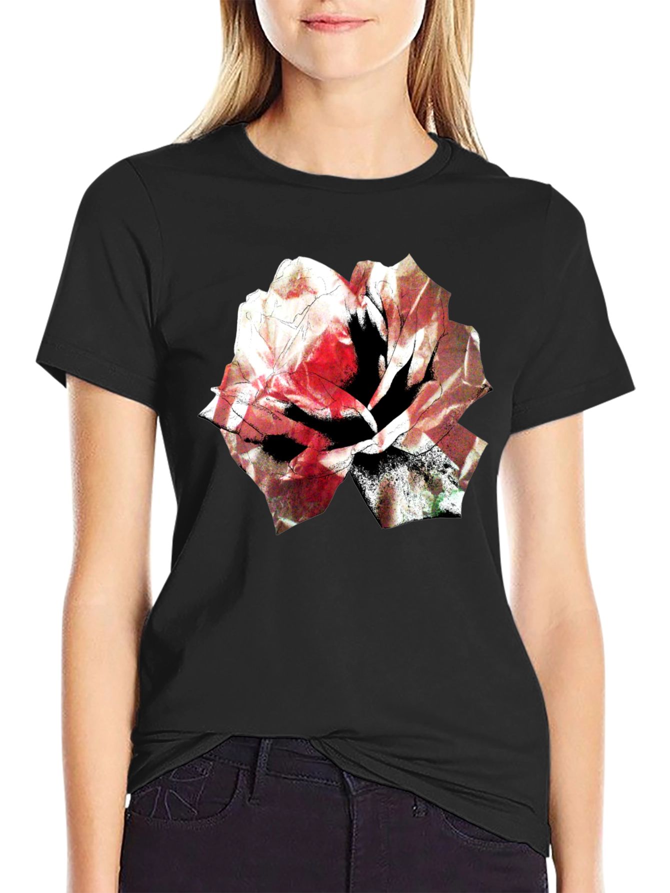 Floral Graphic Tee - Bold Rose Design