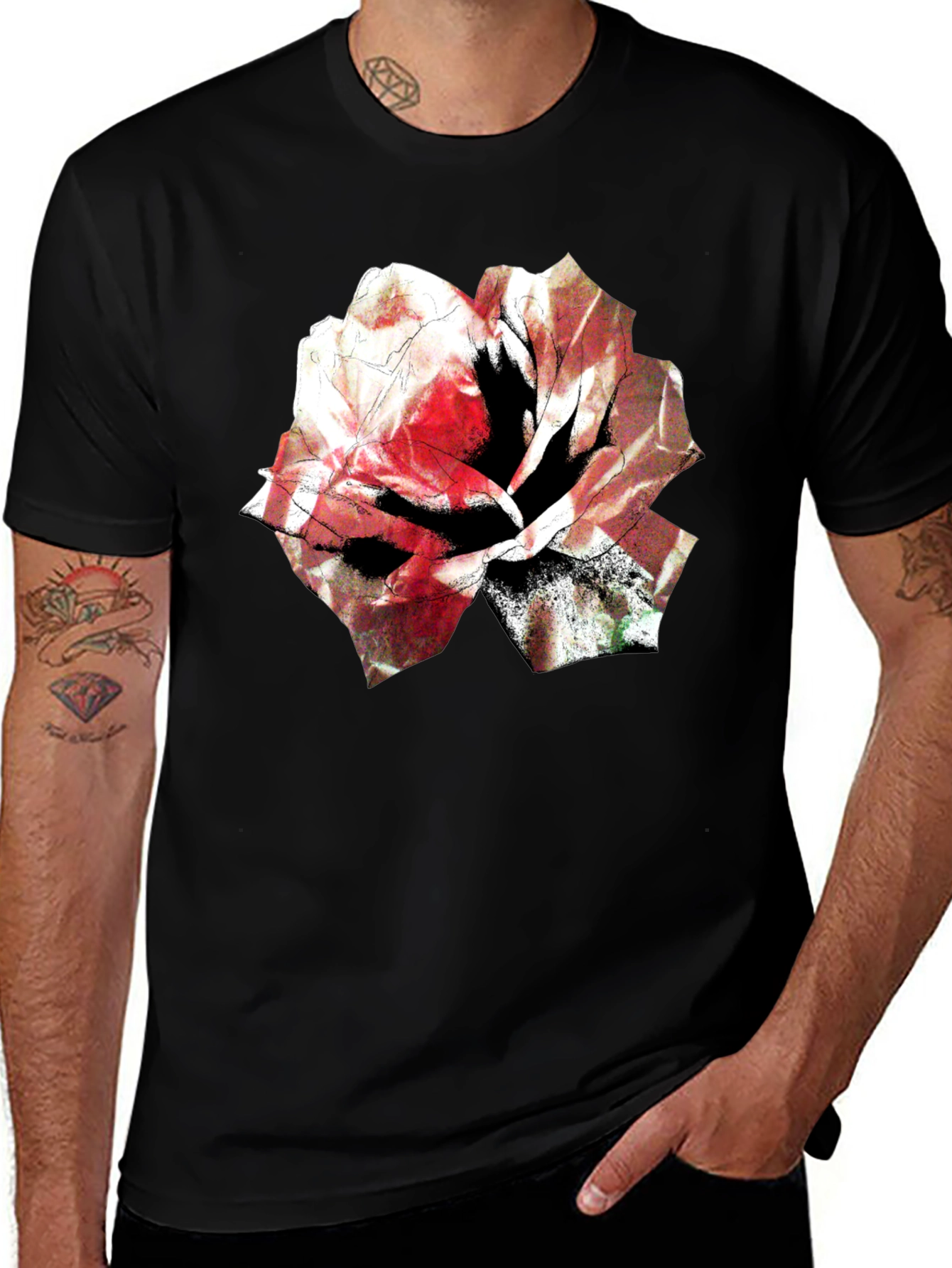 Floral Graphic Tee - Bold Rose Design