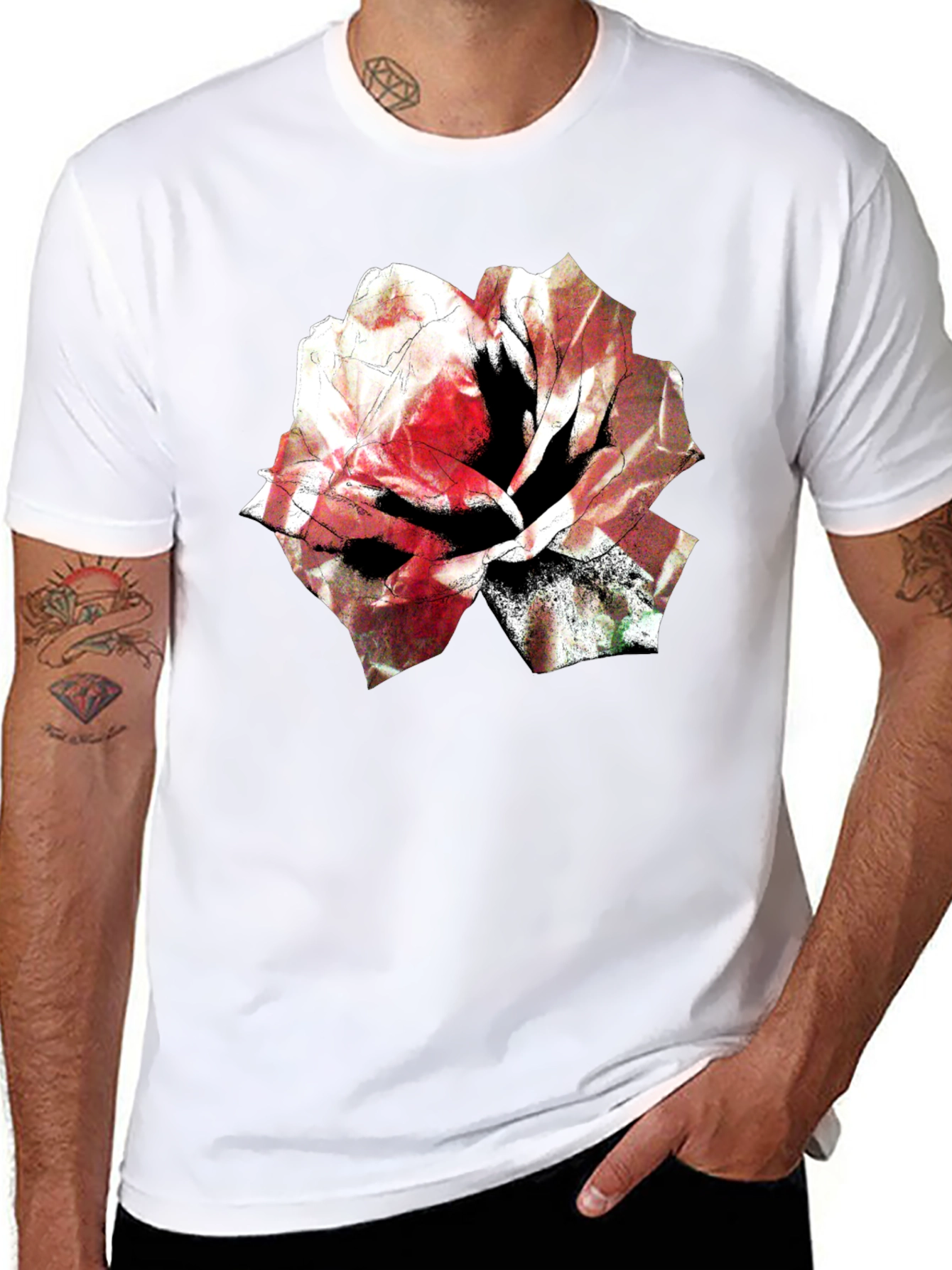 Floral Graphic Tee - Bold Rose Design