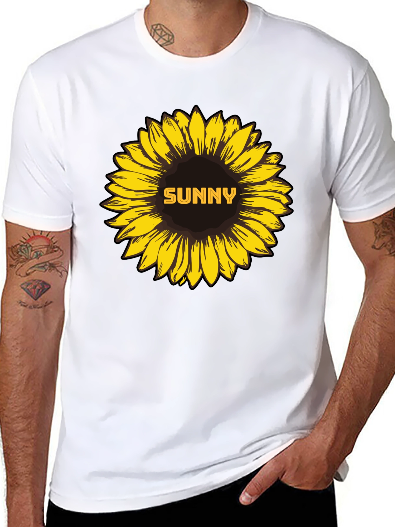 Sunny Sunflower Graphic Tee - Stylish Black T-Shirt