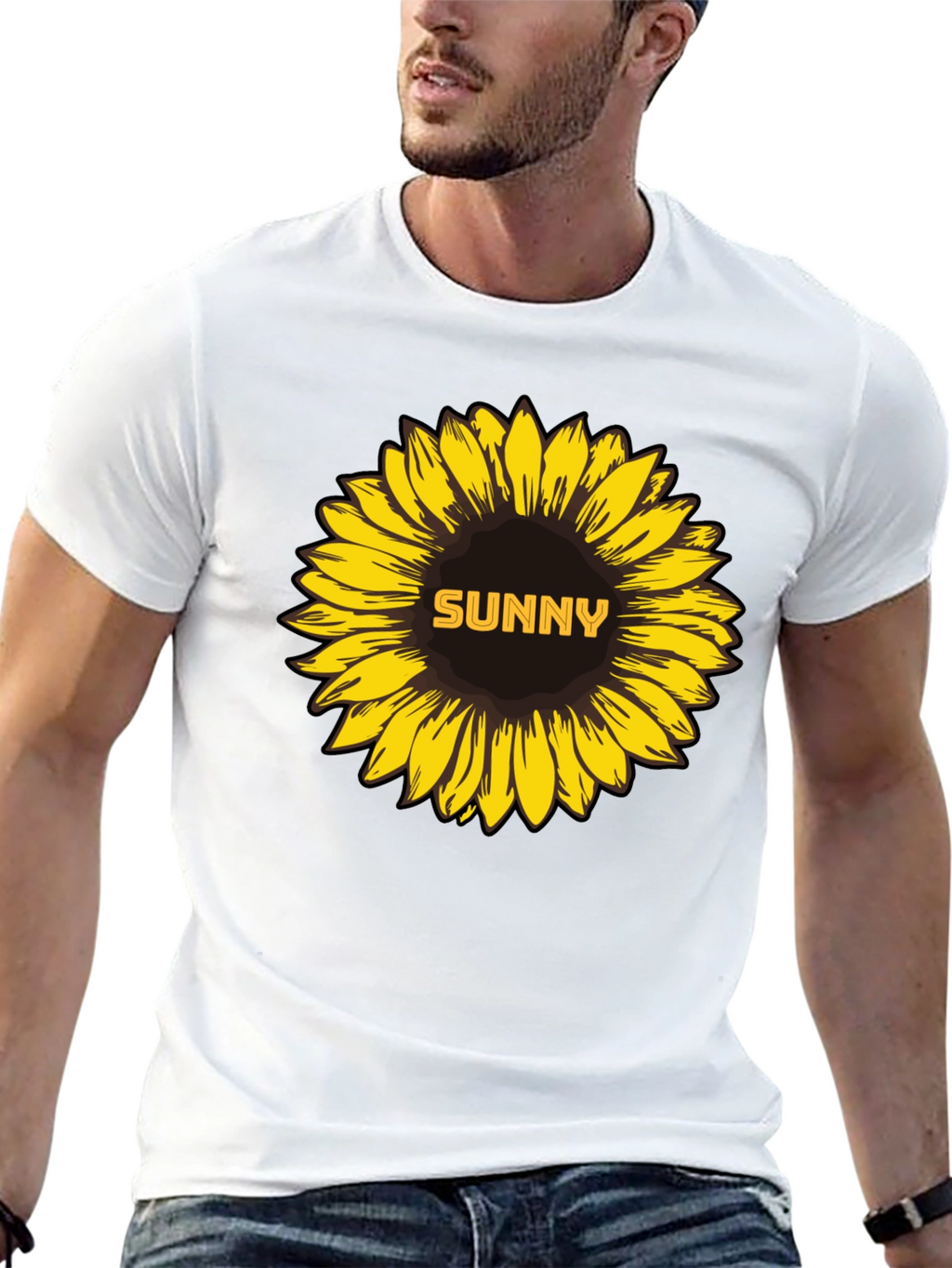 Sunny Sunflower Graphic Tee - Stylish Black T-Shirt