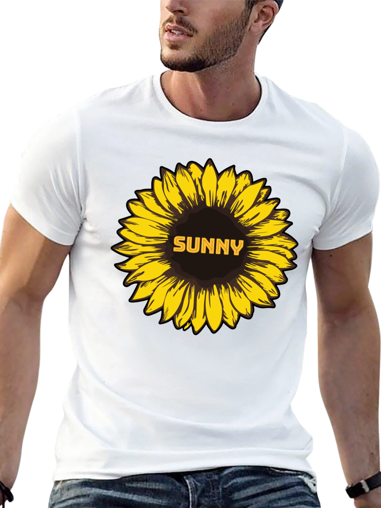 Sunny Sunflower Graphic Tee - Stylish Black T-Shirt